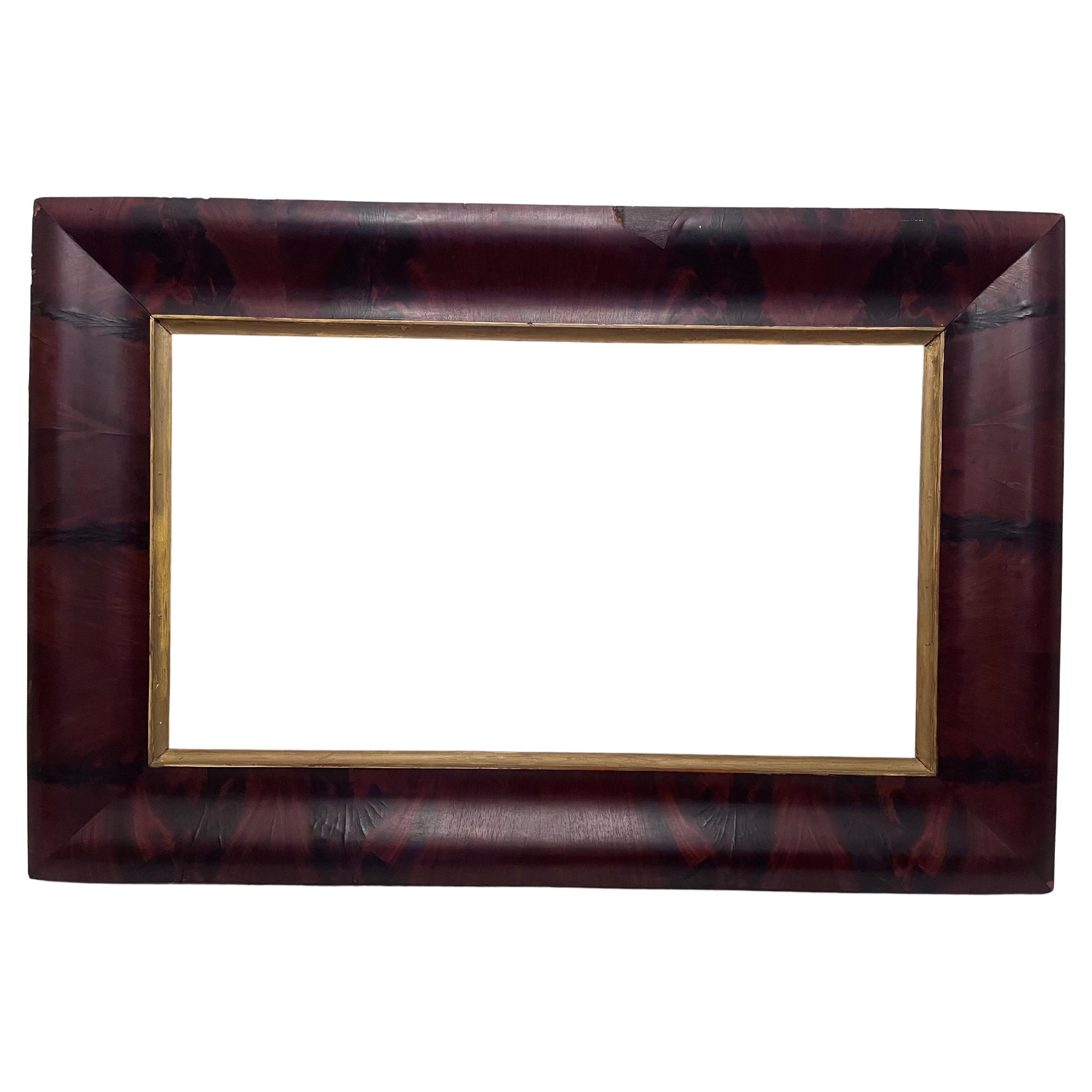 19th Century Antique Empire Style Mahogany Large Picture Frame 36 x 20 For Sale