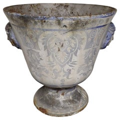19th Century Antique Enameled Cast Iron Urn Paris et Cie