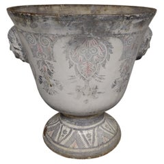 19th Century Antique Enameled Cast Iron Urn Paris et Cie