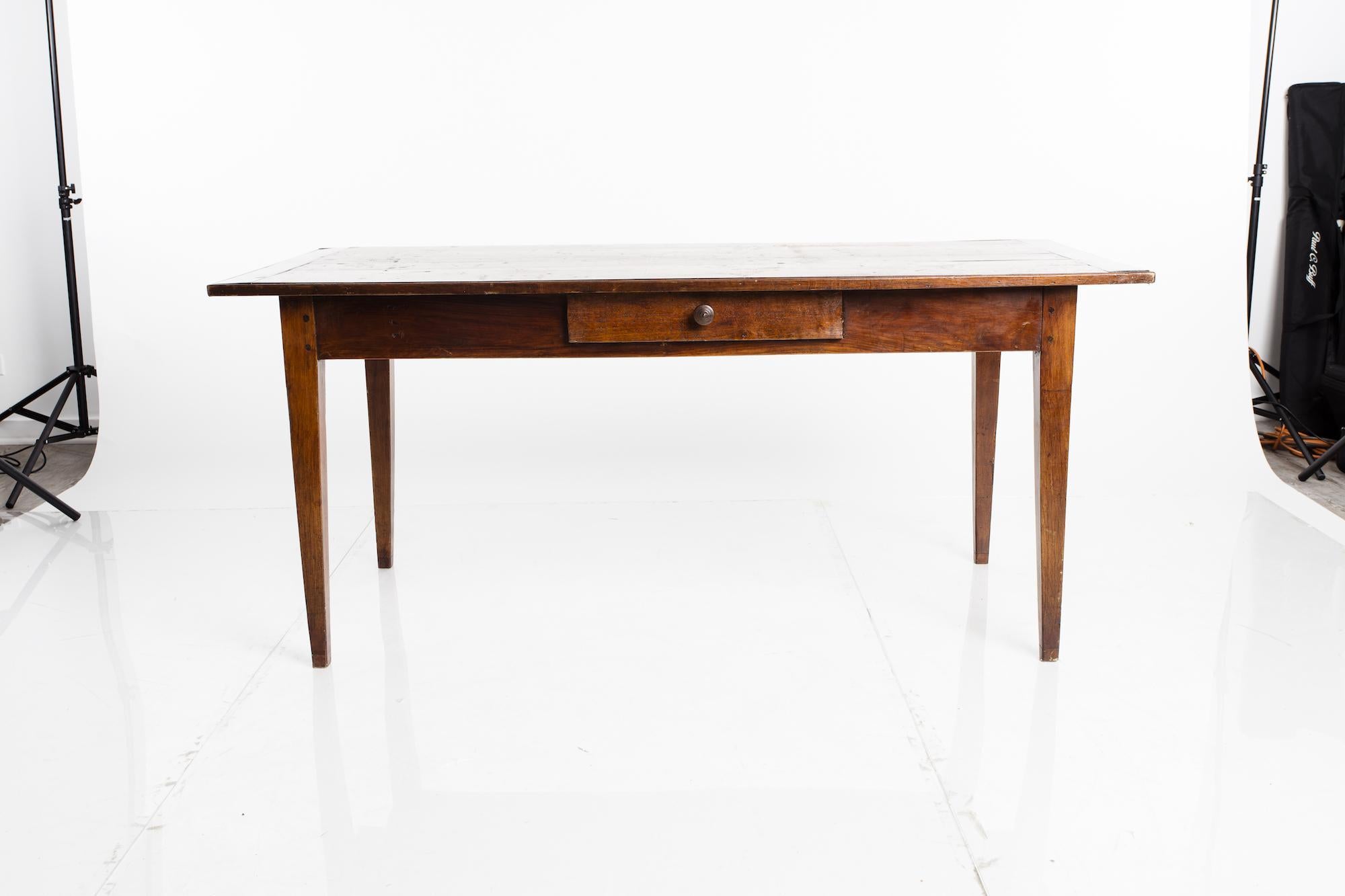19th Century Antique English Cherrywood Writing Table or Desk In Good Condition In South Salem, NY
