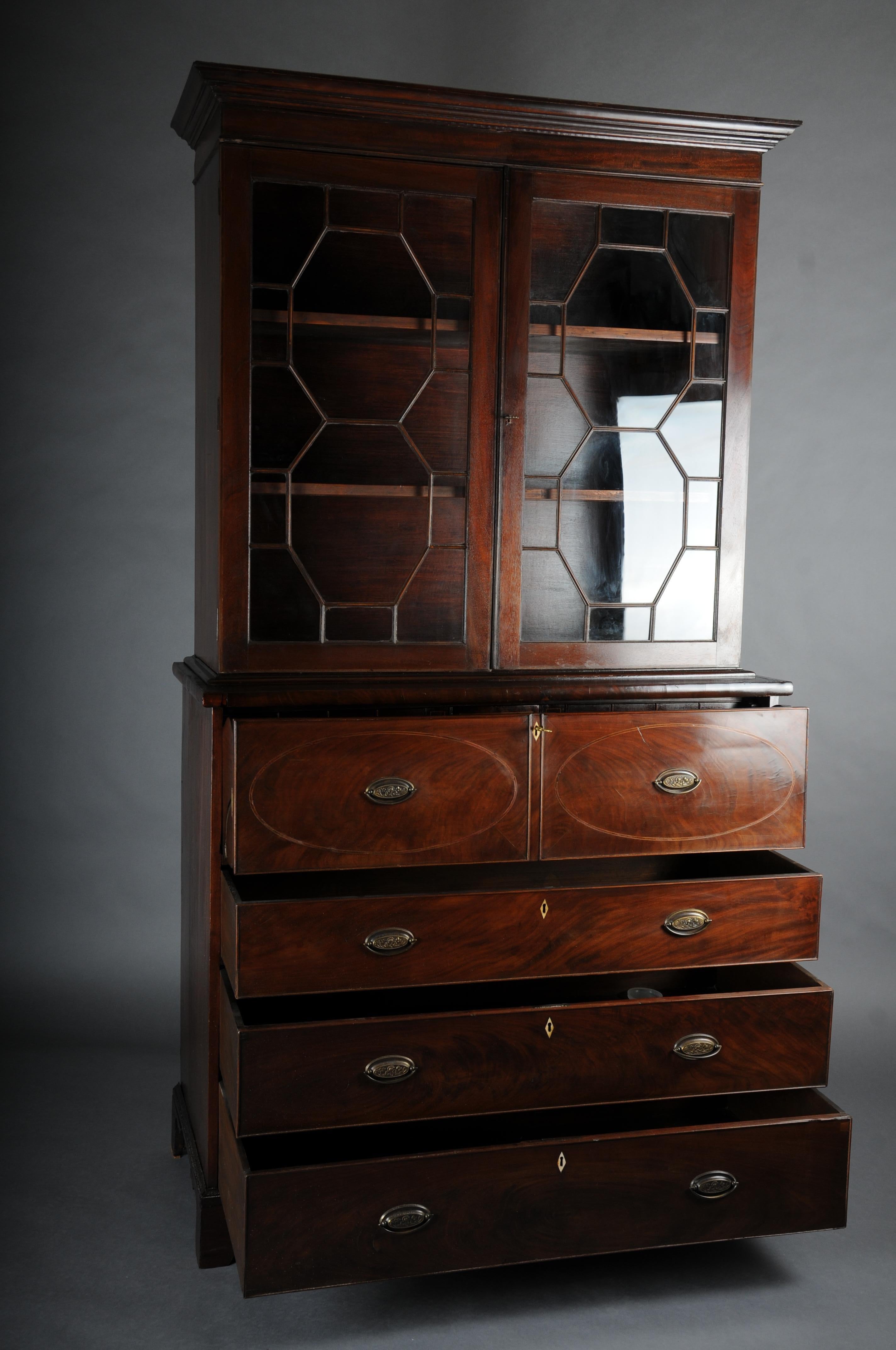 19th Century Antique English Display Secretaire, Mahogany For Sale 6