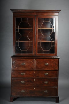 19th Century Antique English Display Secretaire, Mahogany