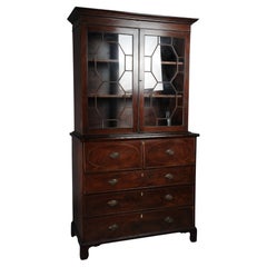 19th Century Antique English Display Secretaire, Mahogany