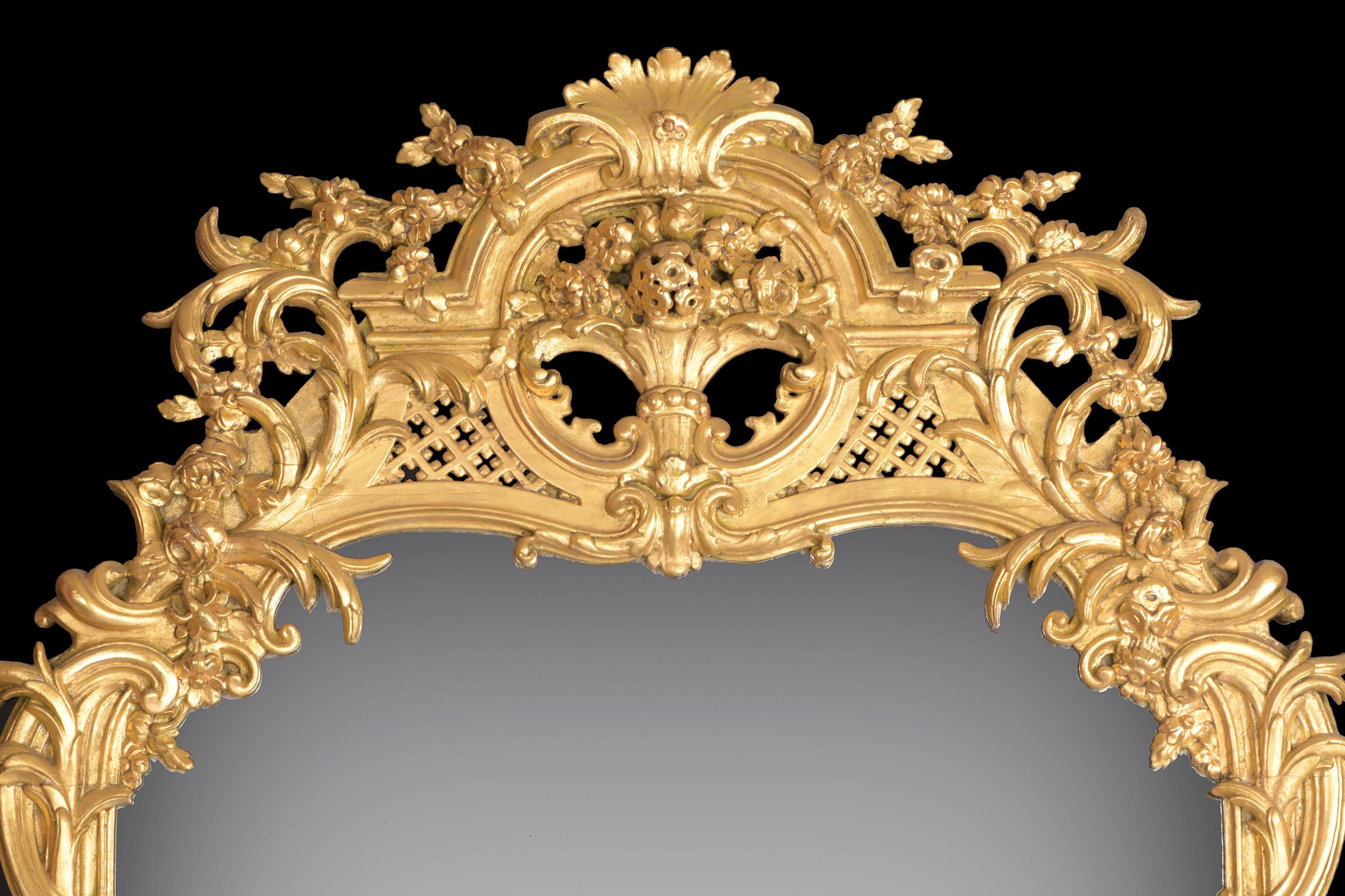 Antiker englischer vergoldeter Spiegel in voller Länge, 19. Jahrhundert (Viktorianisch) im Angebot
