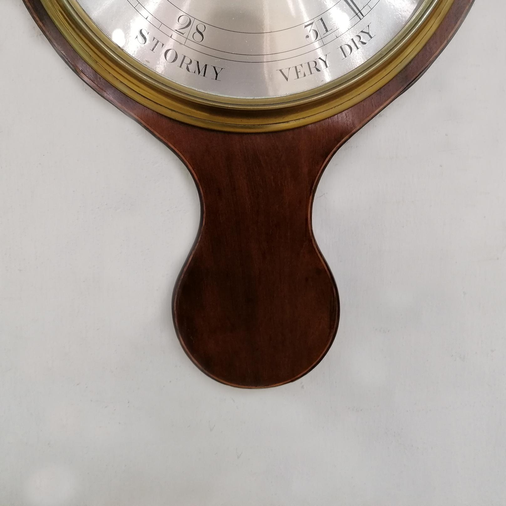 19th Century Antique English Georg III Mahogany Barometer For Sale 4