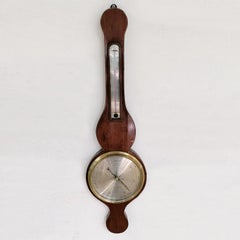 19th Century Antique English Georg III Mahogany Barometer