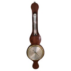 Antikes englisches Georg III.-Mahagoni-Barometer aus dem 19. Jahrhundert