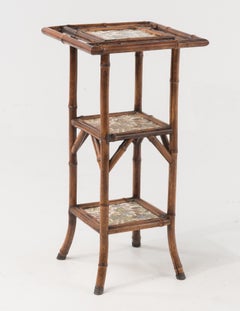 19th Century Antique English Jackson Bros Tile Bamboo Étagère Stand