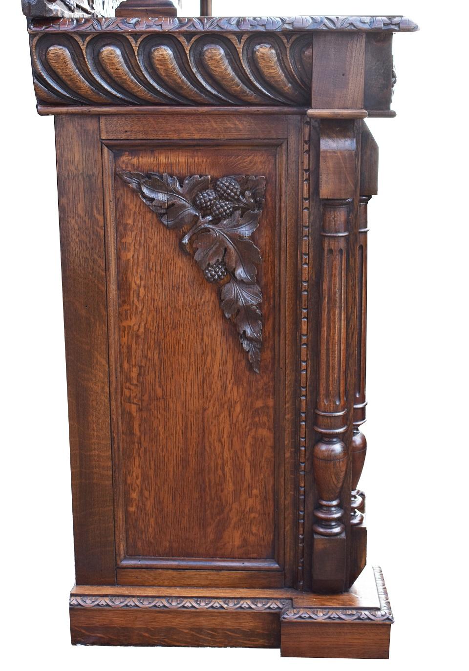 19th Century Antique English Victorian Carved Oak Front and Back Bar 7