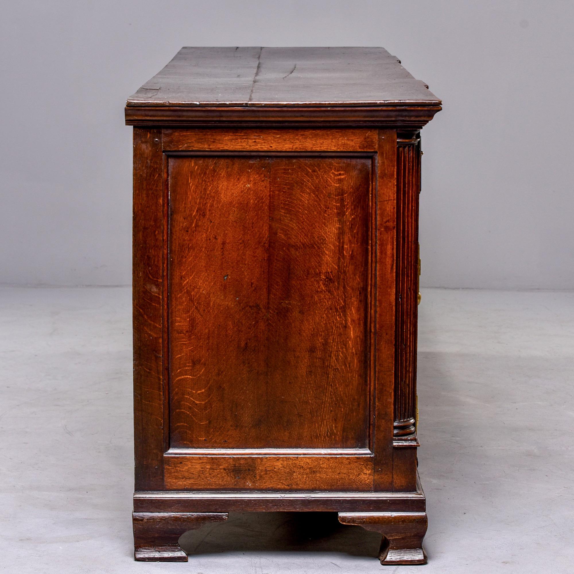 Brass 19th Century Antique English Yorkshire Manor All Original Oak Chest