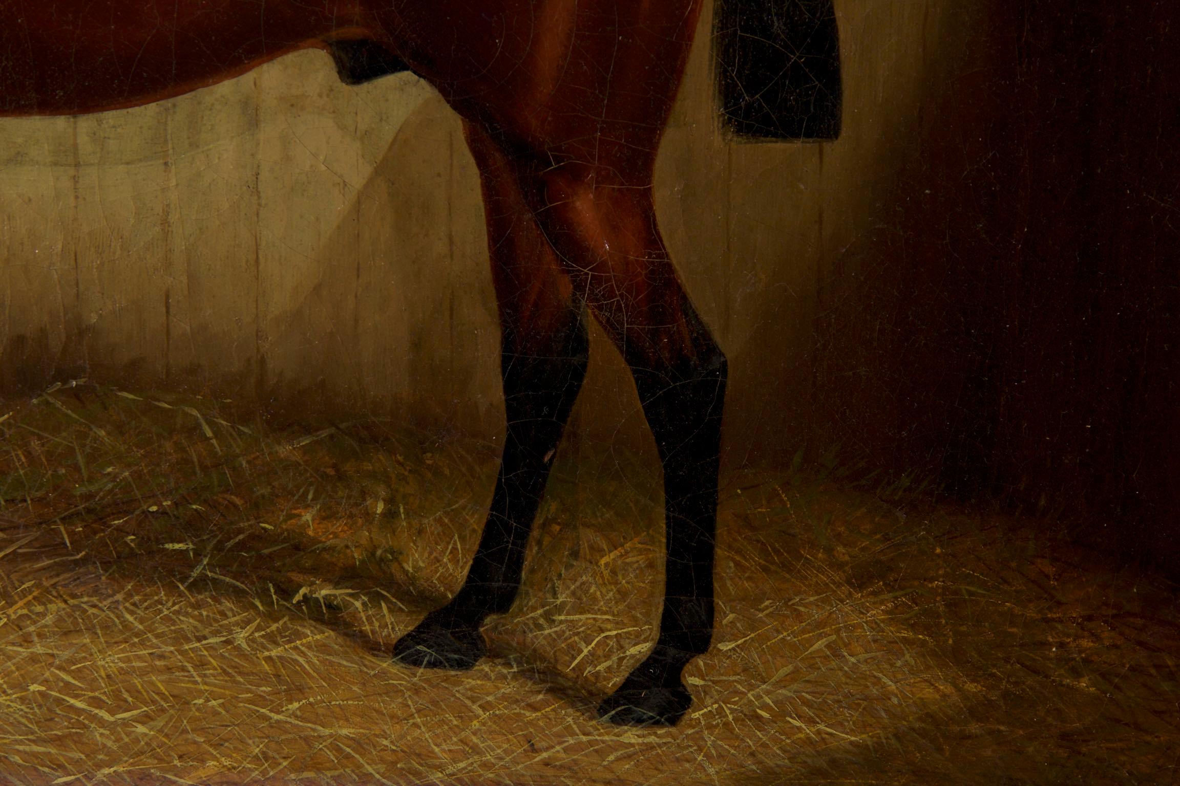 19th Century Antique Equestrian Horse Painting by James Albert Clark 1