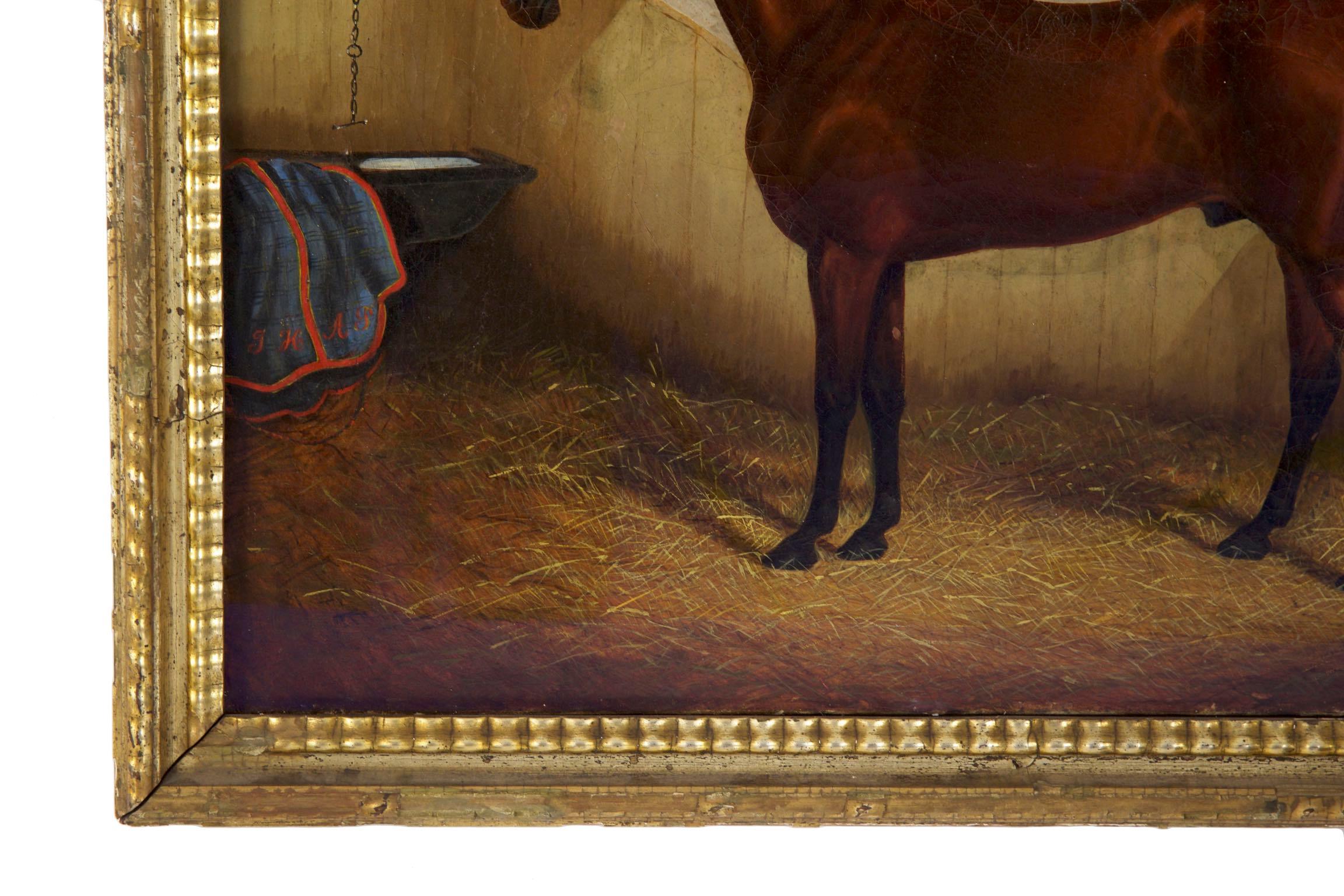 19th Century Antique Equestrian Horse Painting by James Albert Clark 5