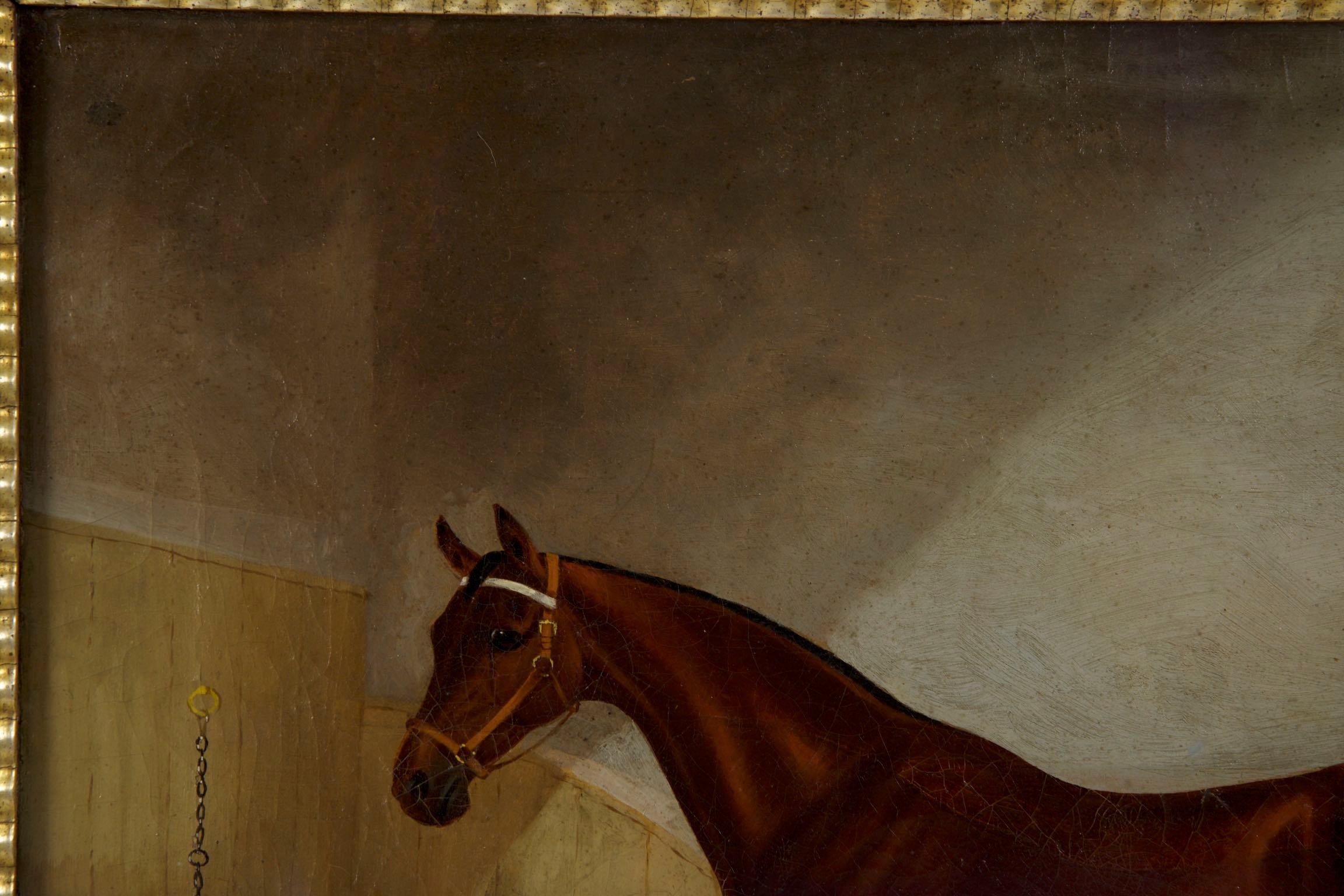 English 19th Century Antique Equestrian Horse Painting by James Albert Clark