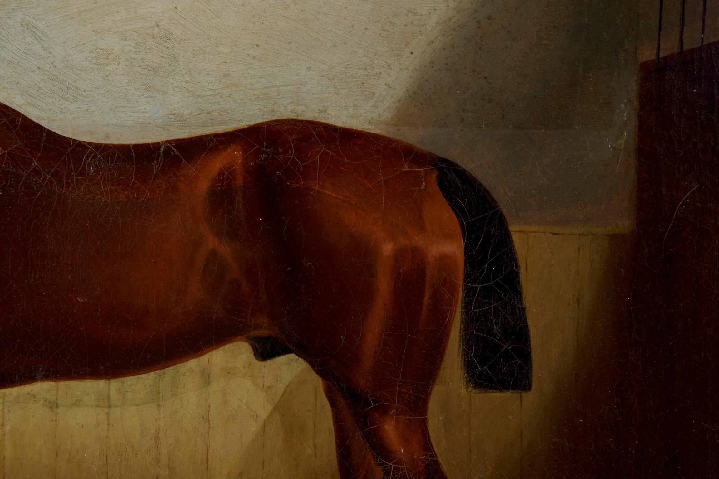 Canvas 19th Century Antique Equestrian Horse Painting by James Albert Clark