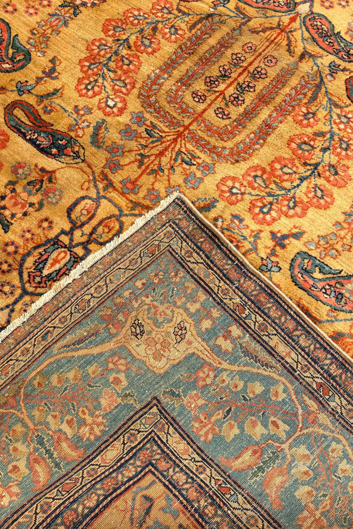 Antiker Farahan Sarouk-Teppich aus dem 19. Jahrhundert im Zustand „Gut“ im Angebot in Barueri, SP, BR