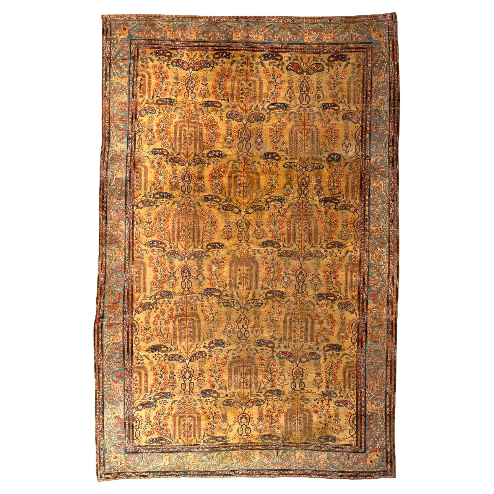 Antiker Farahan Sarouk-Teppich aus dem 19. Jahrhundert im Angebot