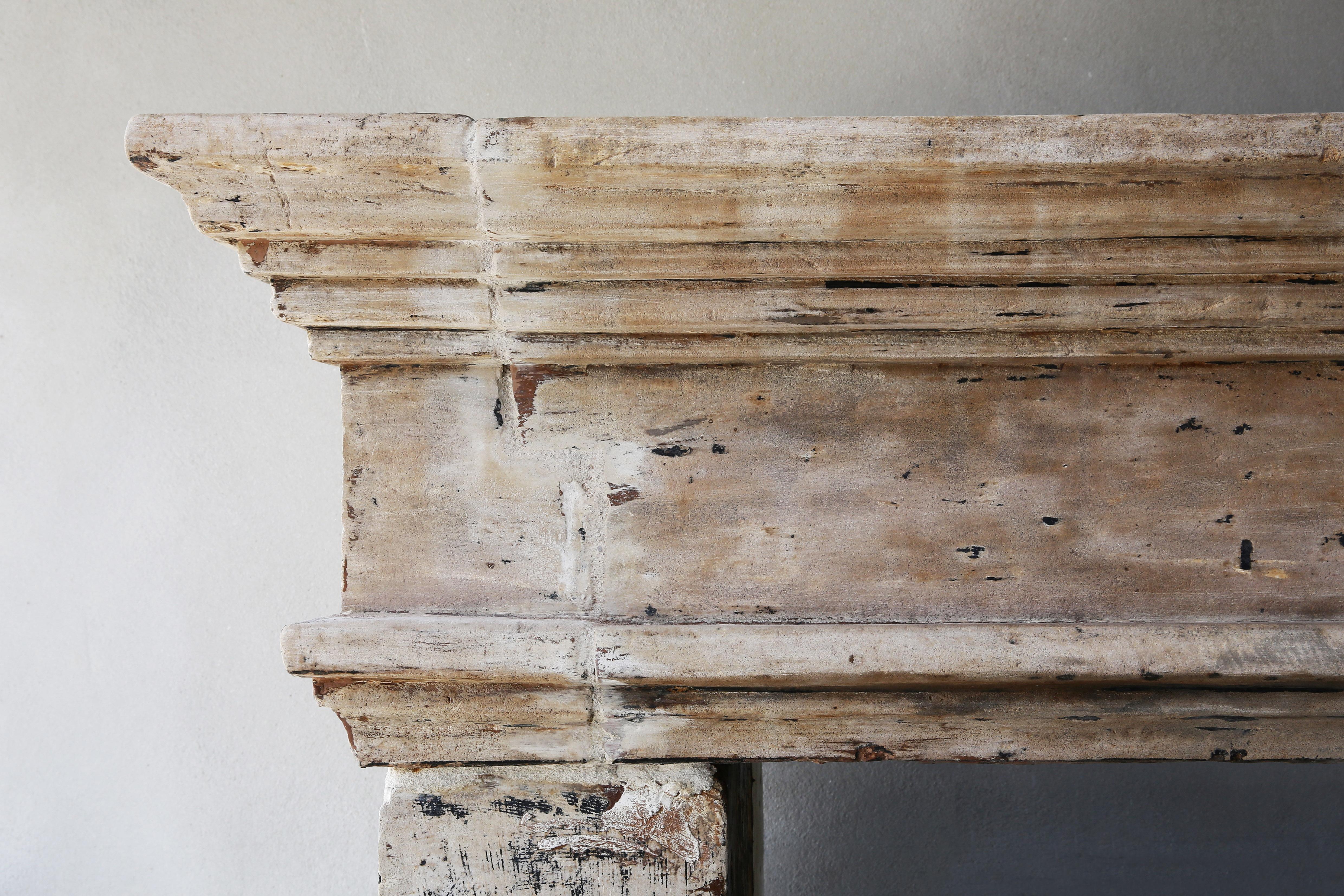 19th Century Antique Fireplace, Campagnarde Style, French Limestone Mantelpiece 1