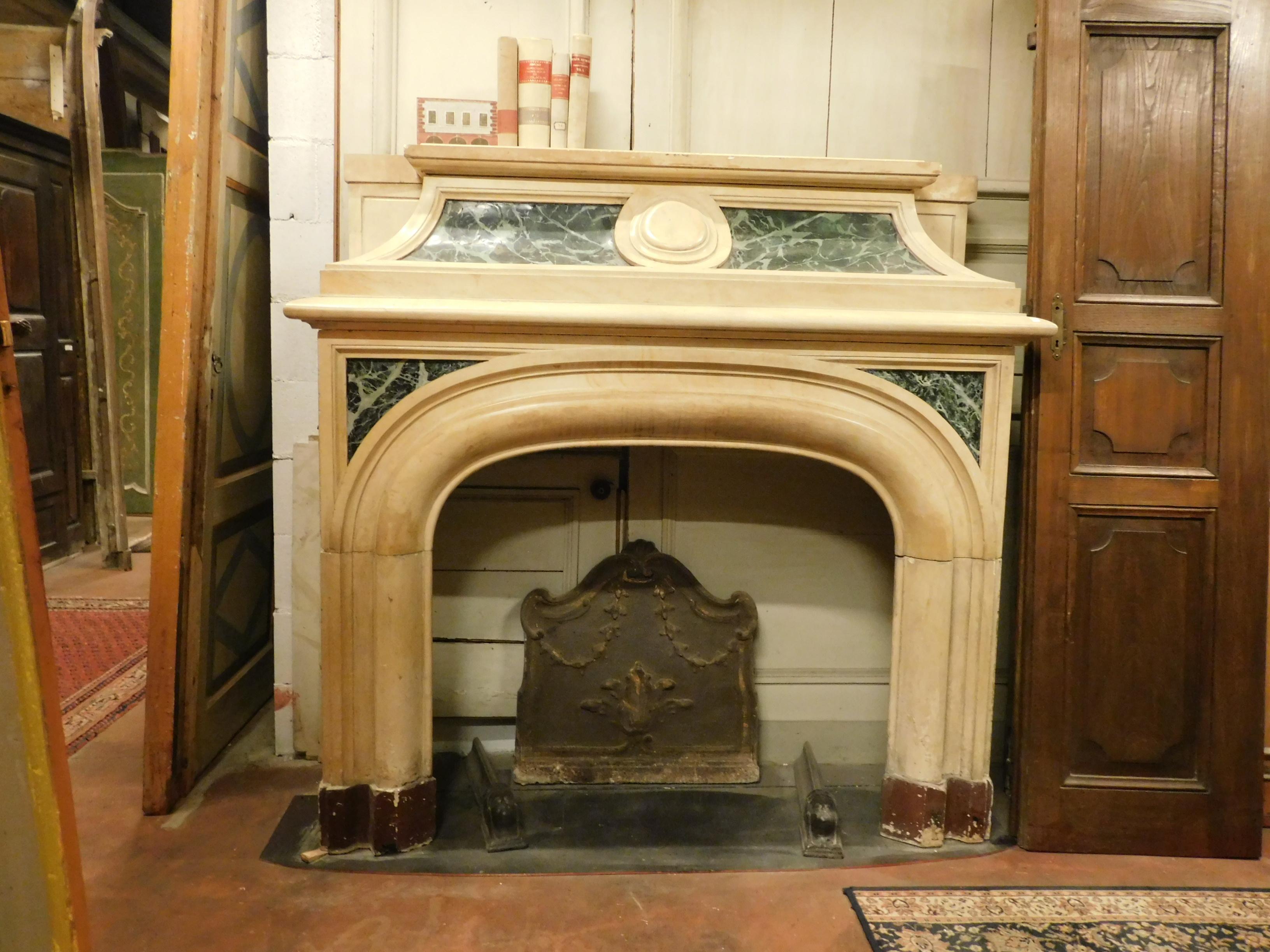 yellow marble fireplace