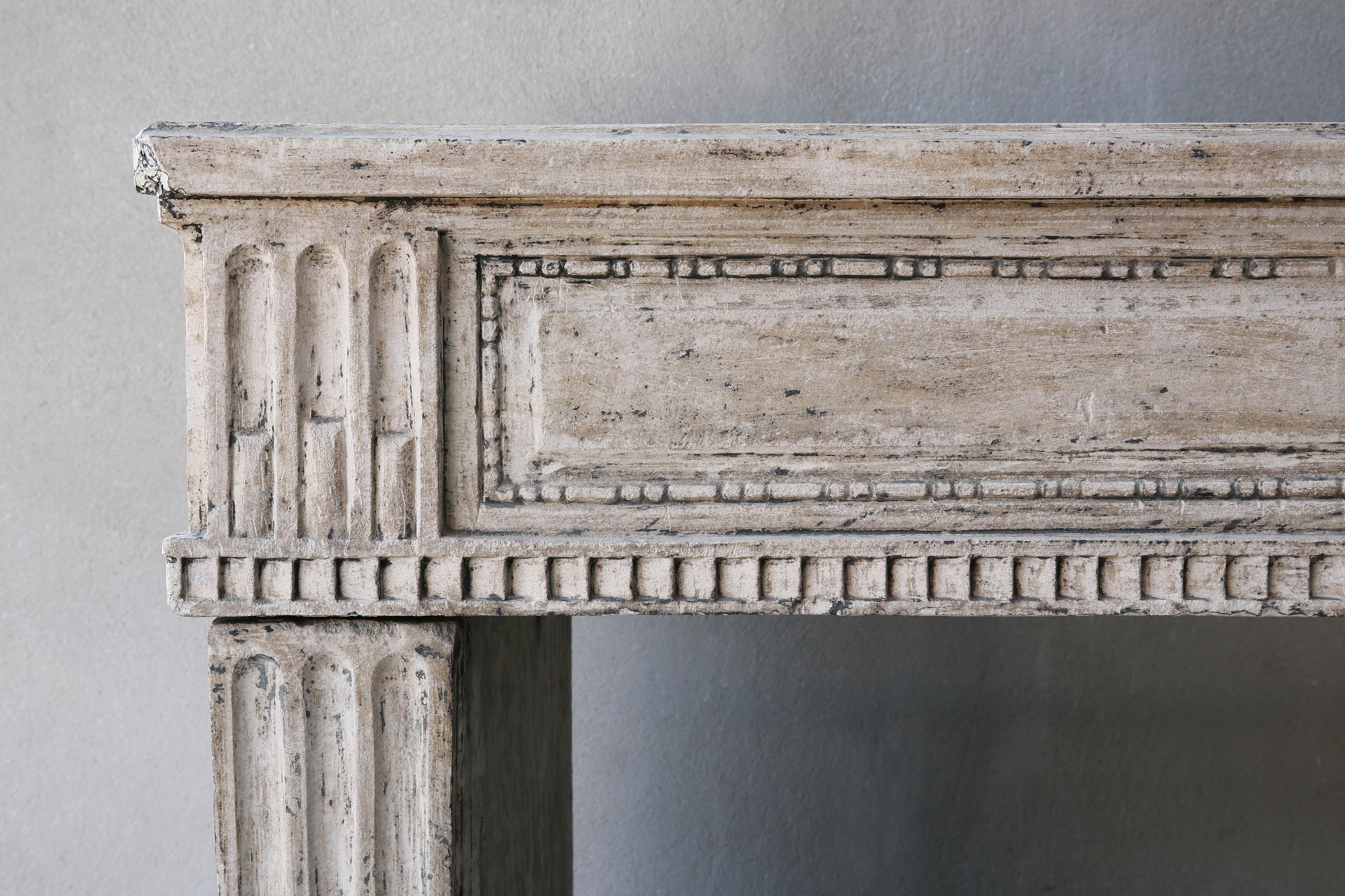 19th Century Antique Fireplace of French Limestone in Style of Louis XVI 1