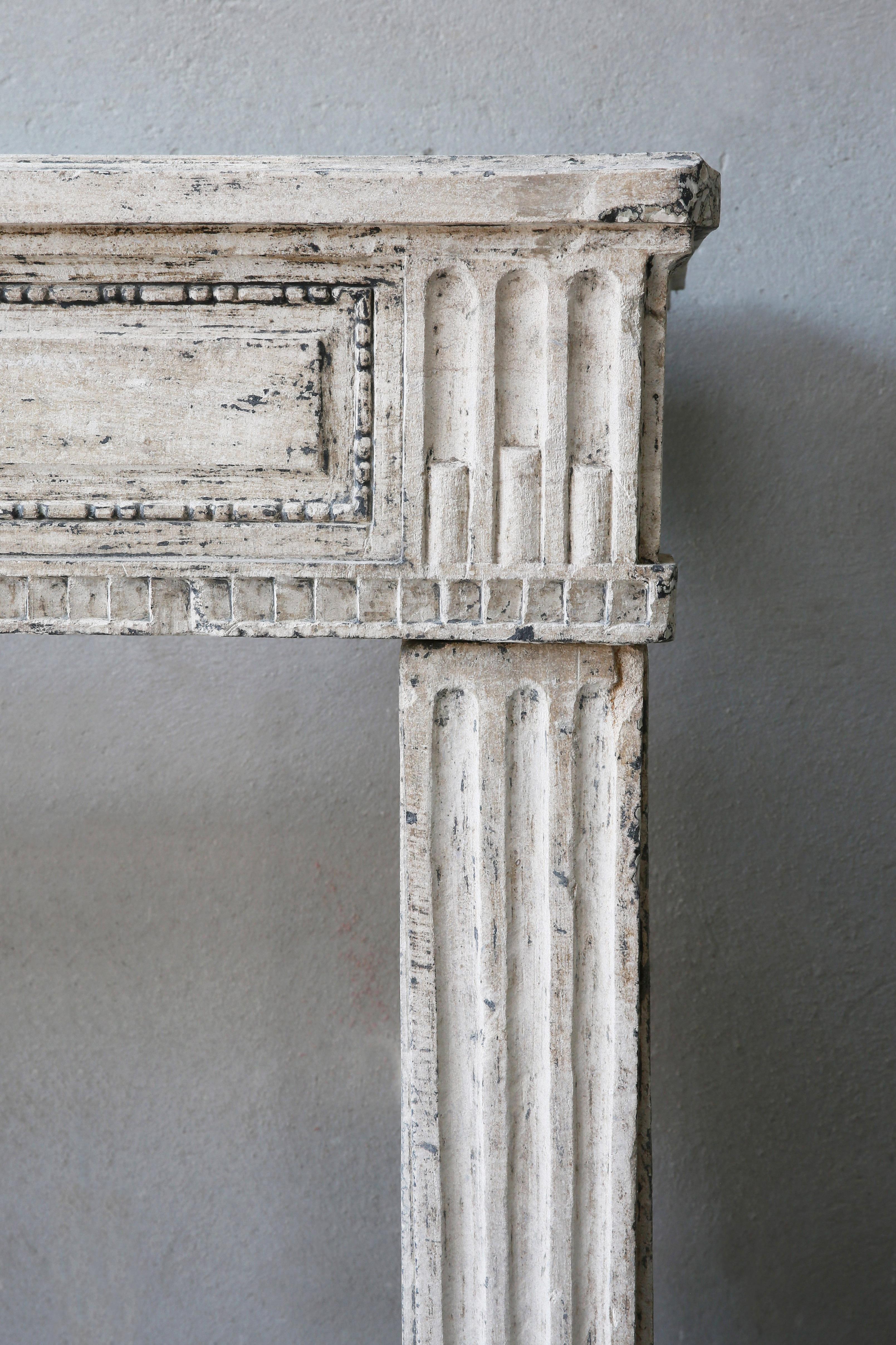 19th Century Antique Fireplace of French Limestone in Style of Louis XVI 3