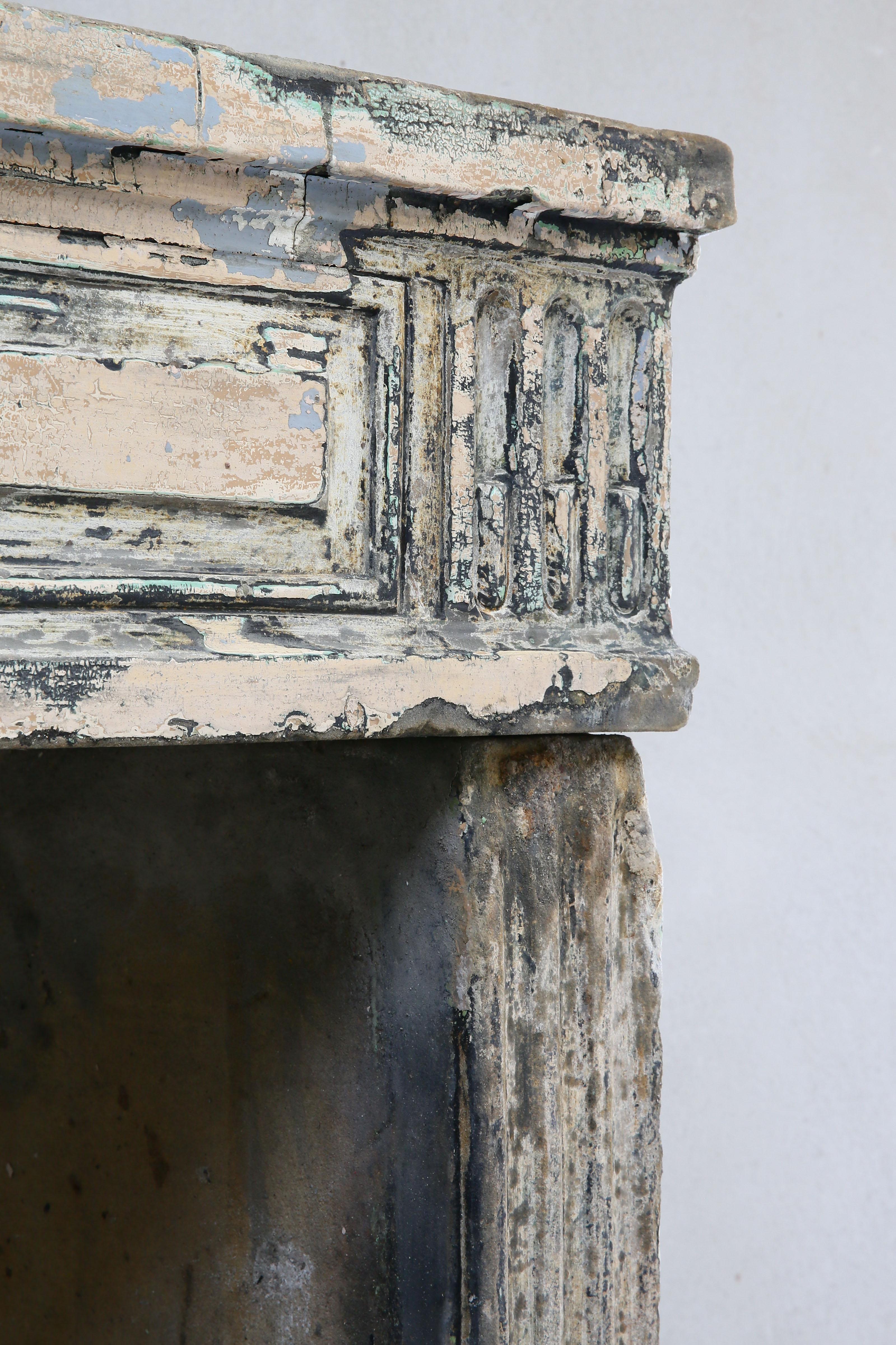 19th Century Antique Fireplace of French Limestone in Style of XVI 4