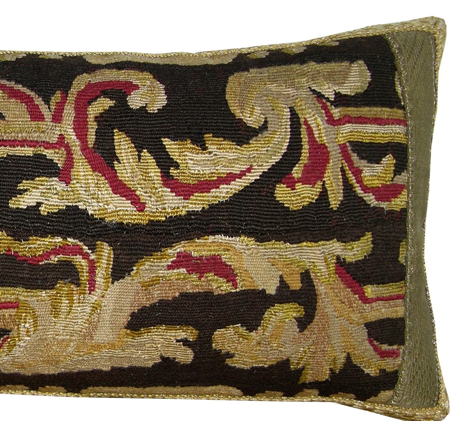 Unknown 19th Century Antique Flemish Tapestry Pillow For Sale