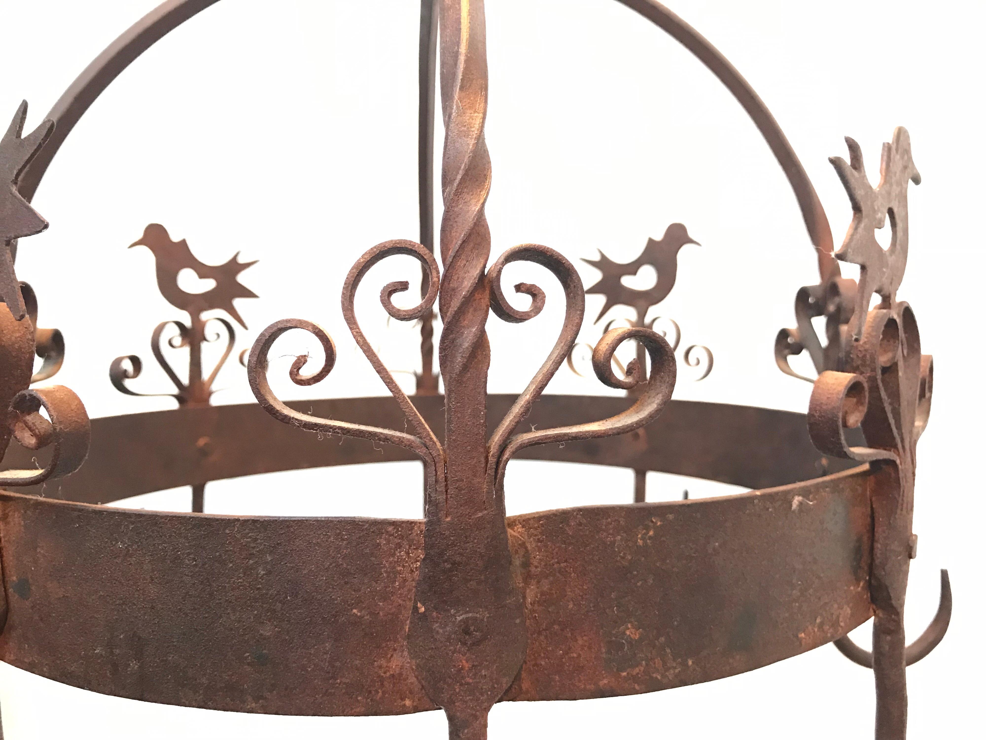 Rustic 19th Century Antique Forged Iron Game Hook