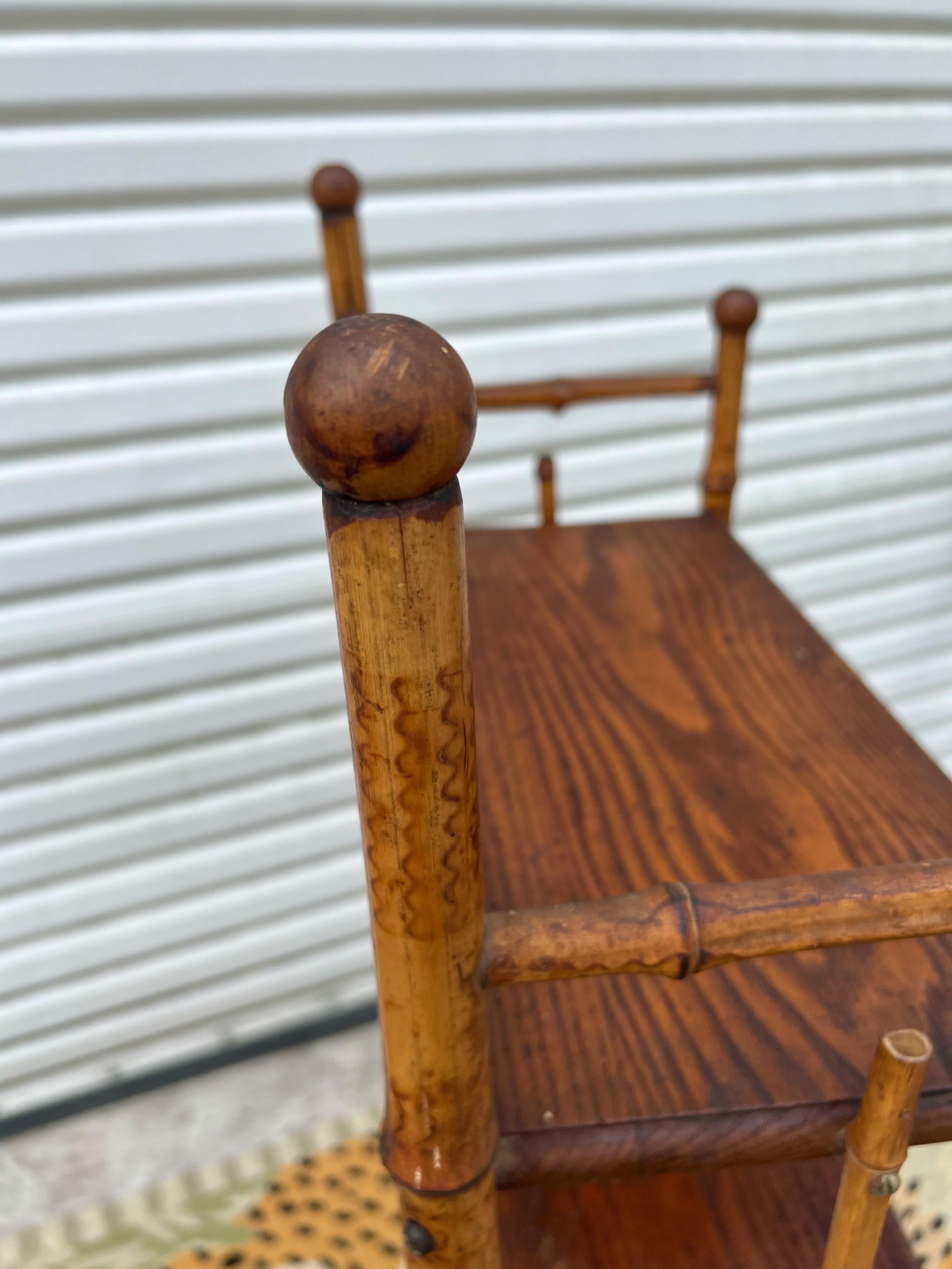 English 19th Century Antique Four Tier Bamboo Rack