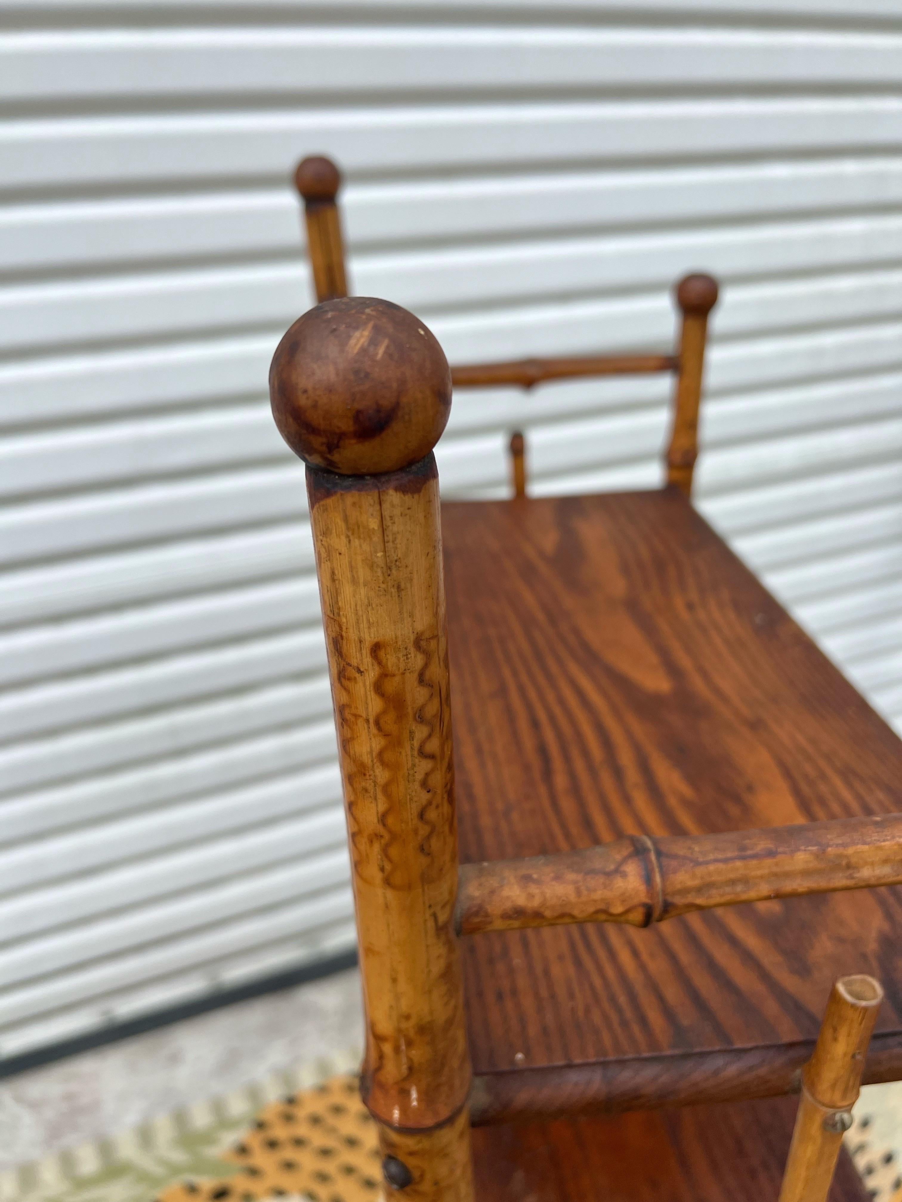 English 19th Century Antique Four Tier Bamboo Rack For Sale