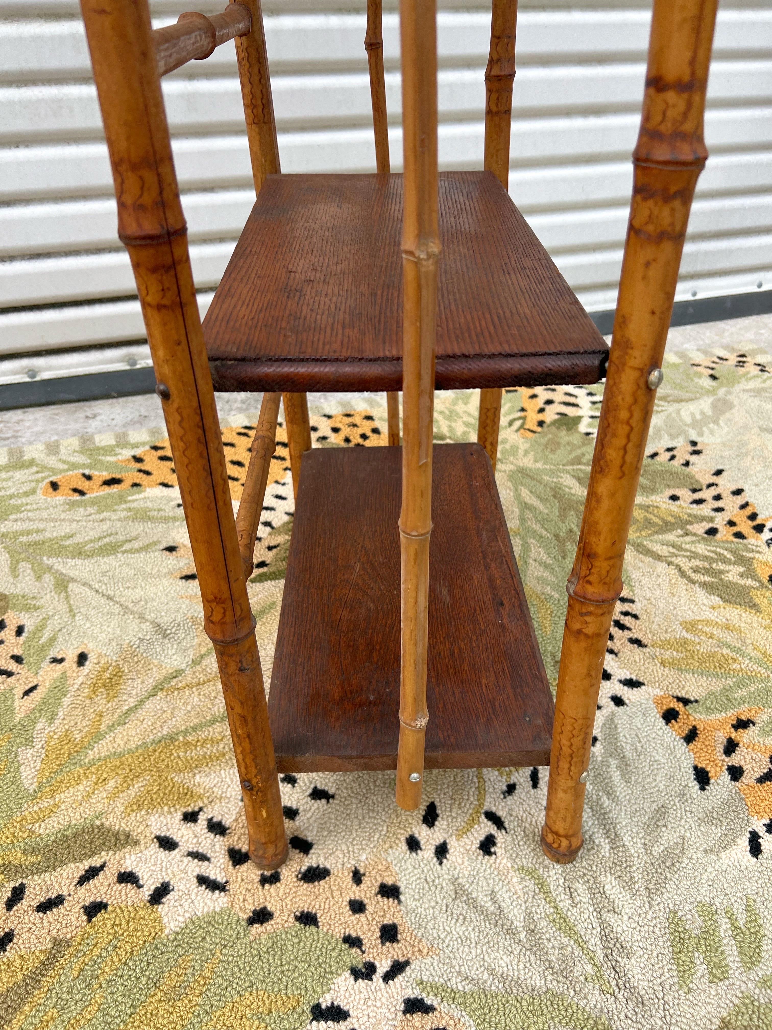 19th Century Antique Four Tier Bamboo Rack In Good Condition For Sale In Charleston, SC
