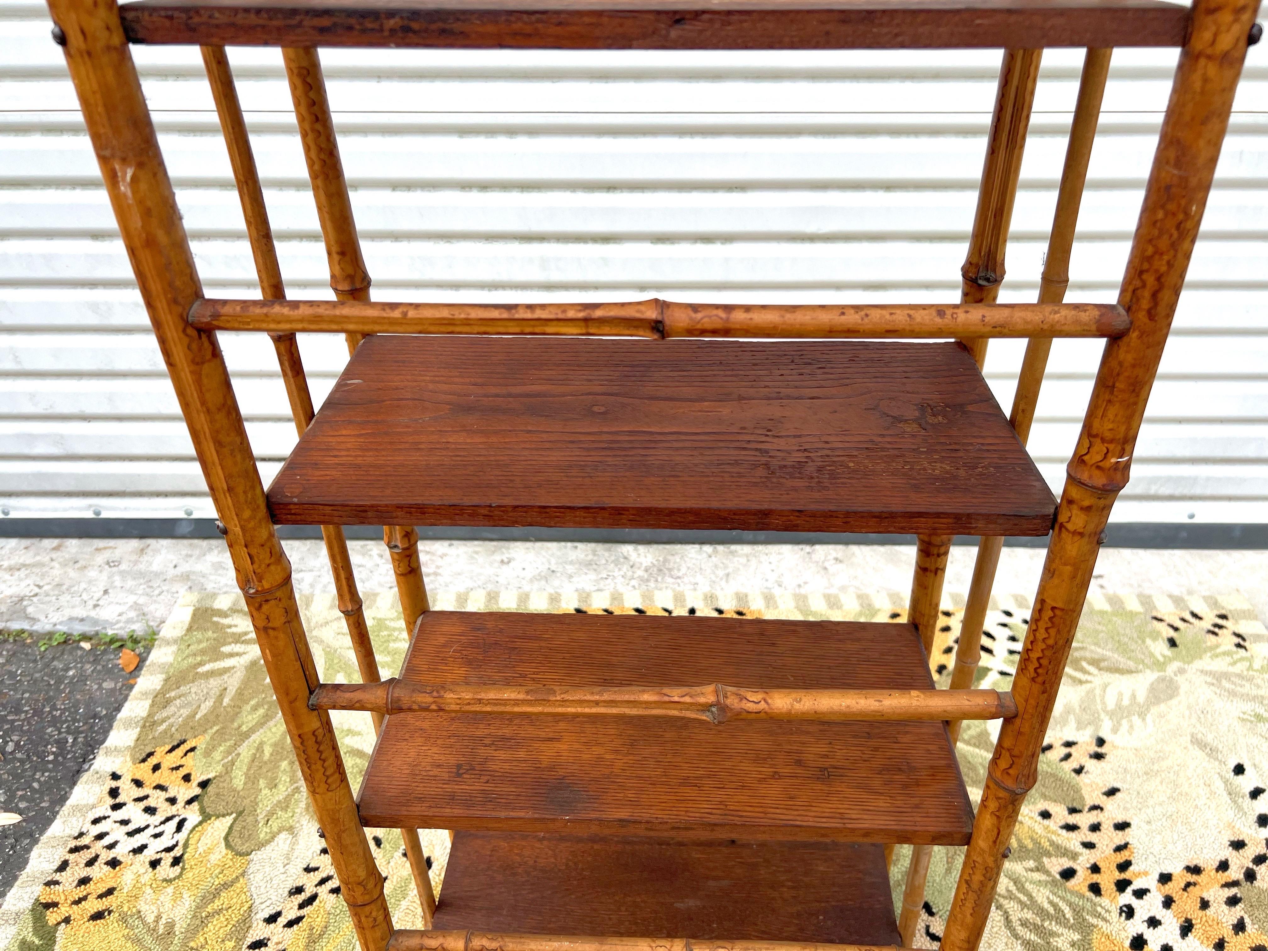19th Century Antique Four Tier Bamboo Rack For Sale 2