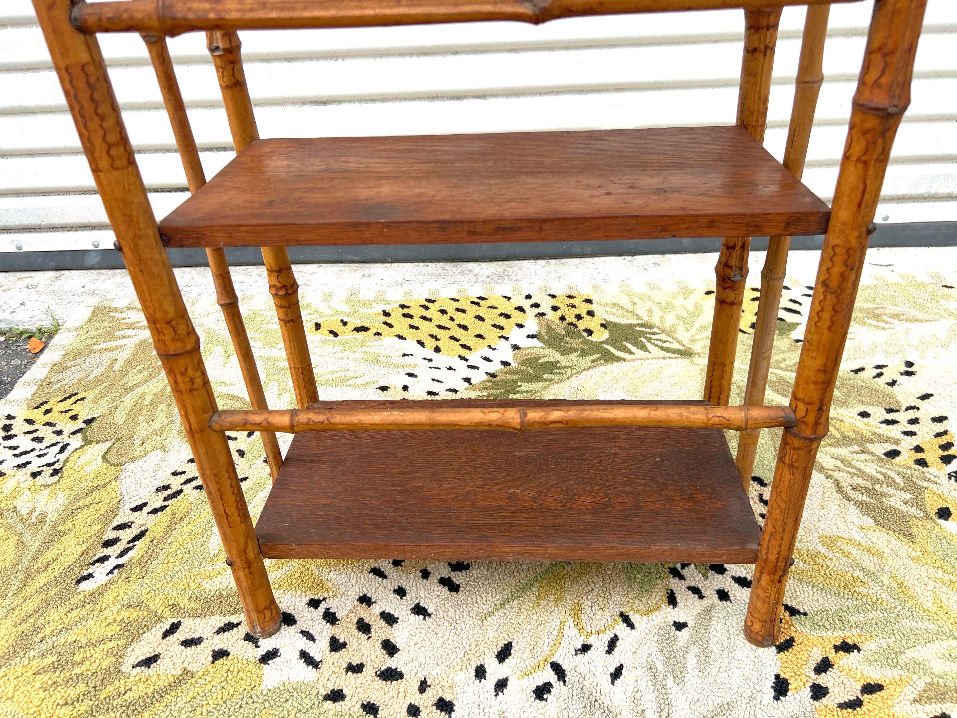 19th Century Antique Four Tier Bamboo Rack For Sale 4