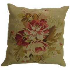 19th Century Antique French Aubusson Pillow