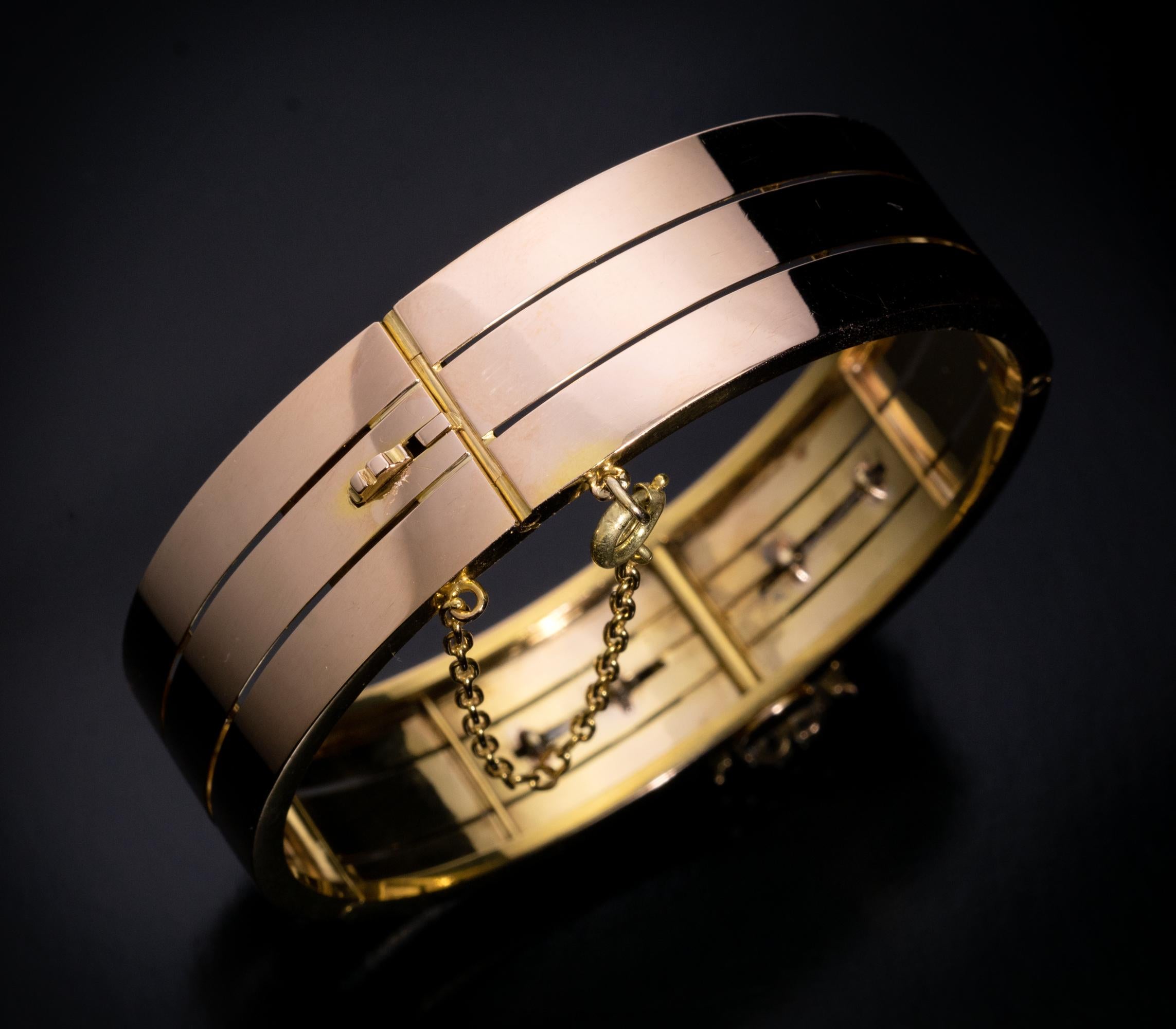 19th Century Antique French Bangle Bracelet In Good Condition For Sale In Chicago, IL