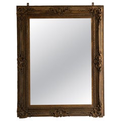 Specchio barocco francese d'epoca del XIX secolo con cornice in bronzo scuro