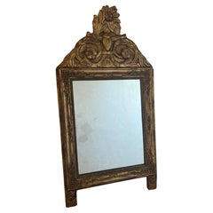 Miroir de mariage français ancien du 19ème siècle avec verre mercuré