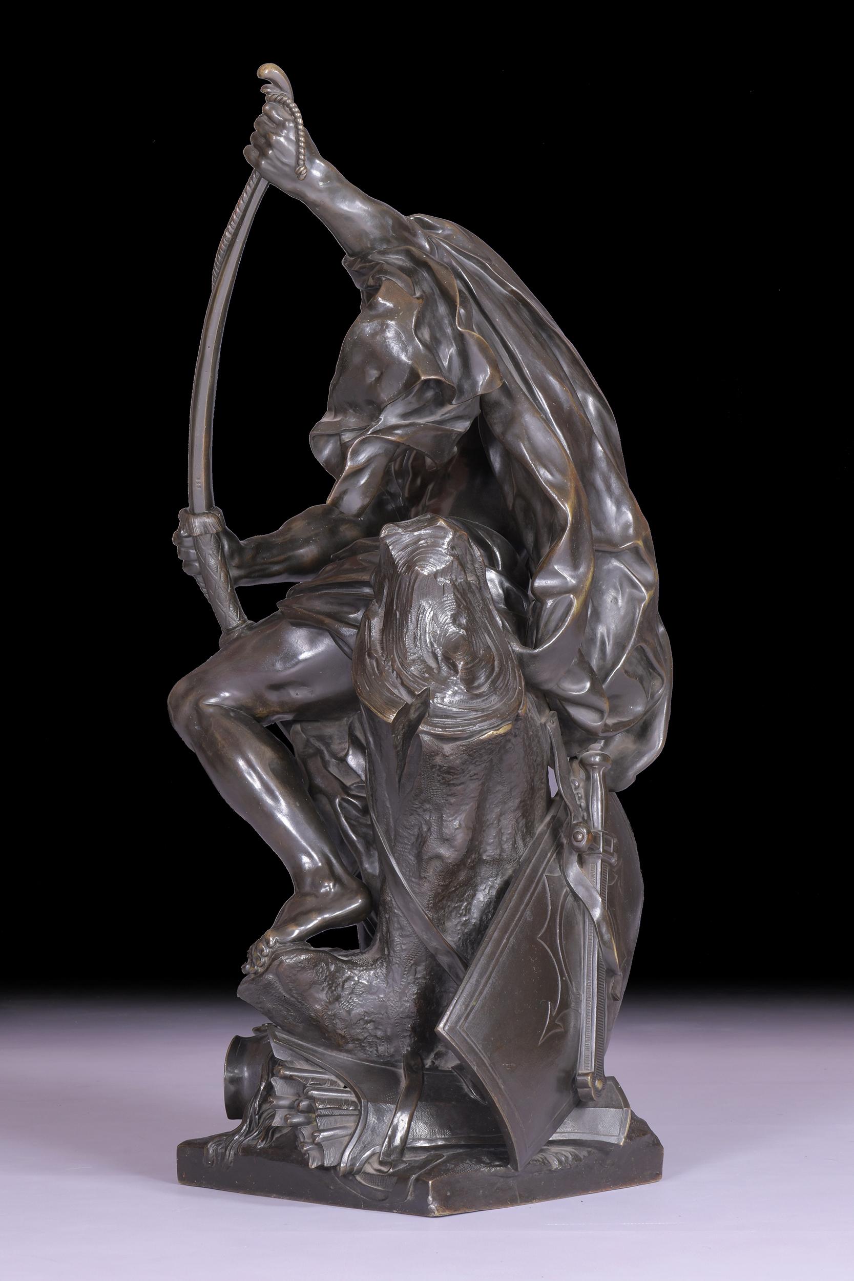 Français Sculpture française ancienne en bronze du 19ème siècle d'Ulysses d'après Jacques Bousseau en vente