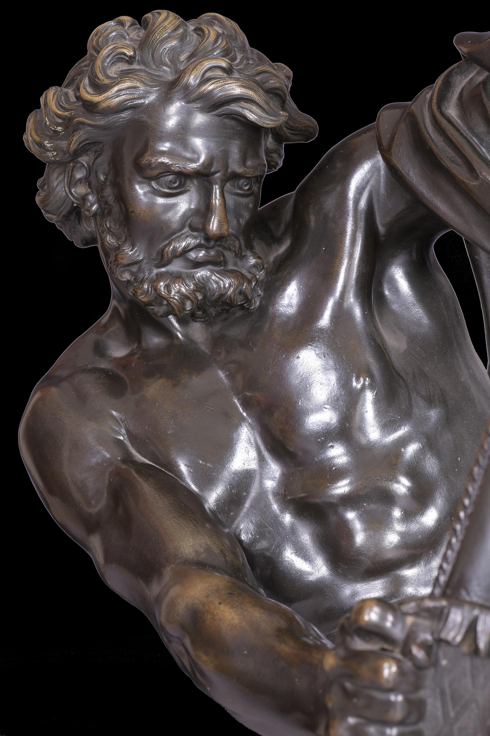 19th Century Antique French Bronze Sculpture Of Ulysses After Jacques Bousseau In Excellent Condition For Sale In Dublin, IE