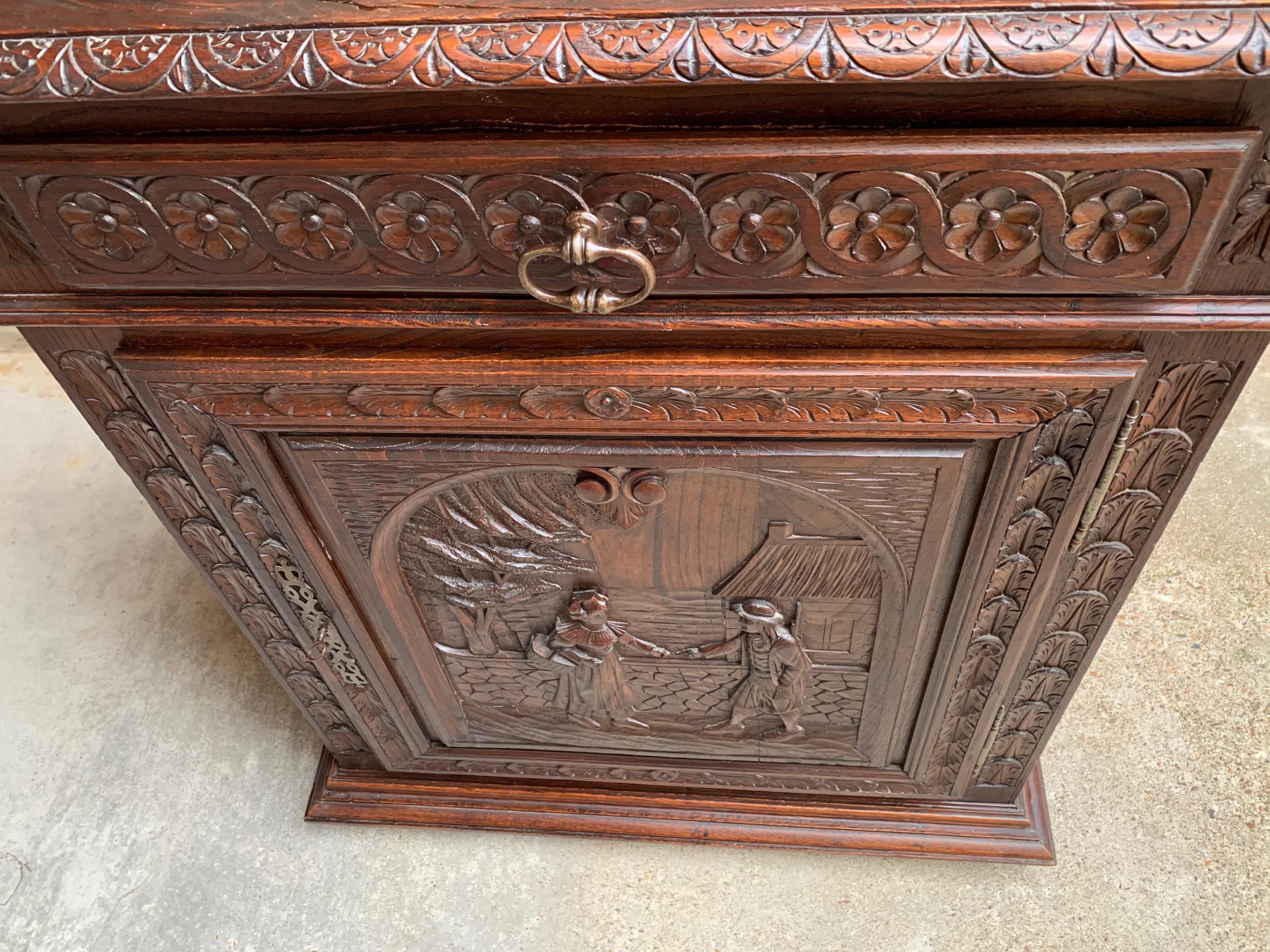 19th Century Antique French Carved Oak Confiturier Jam Cabinet Breton Brittany 9