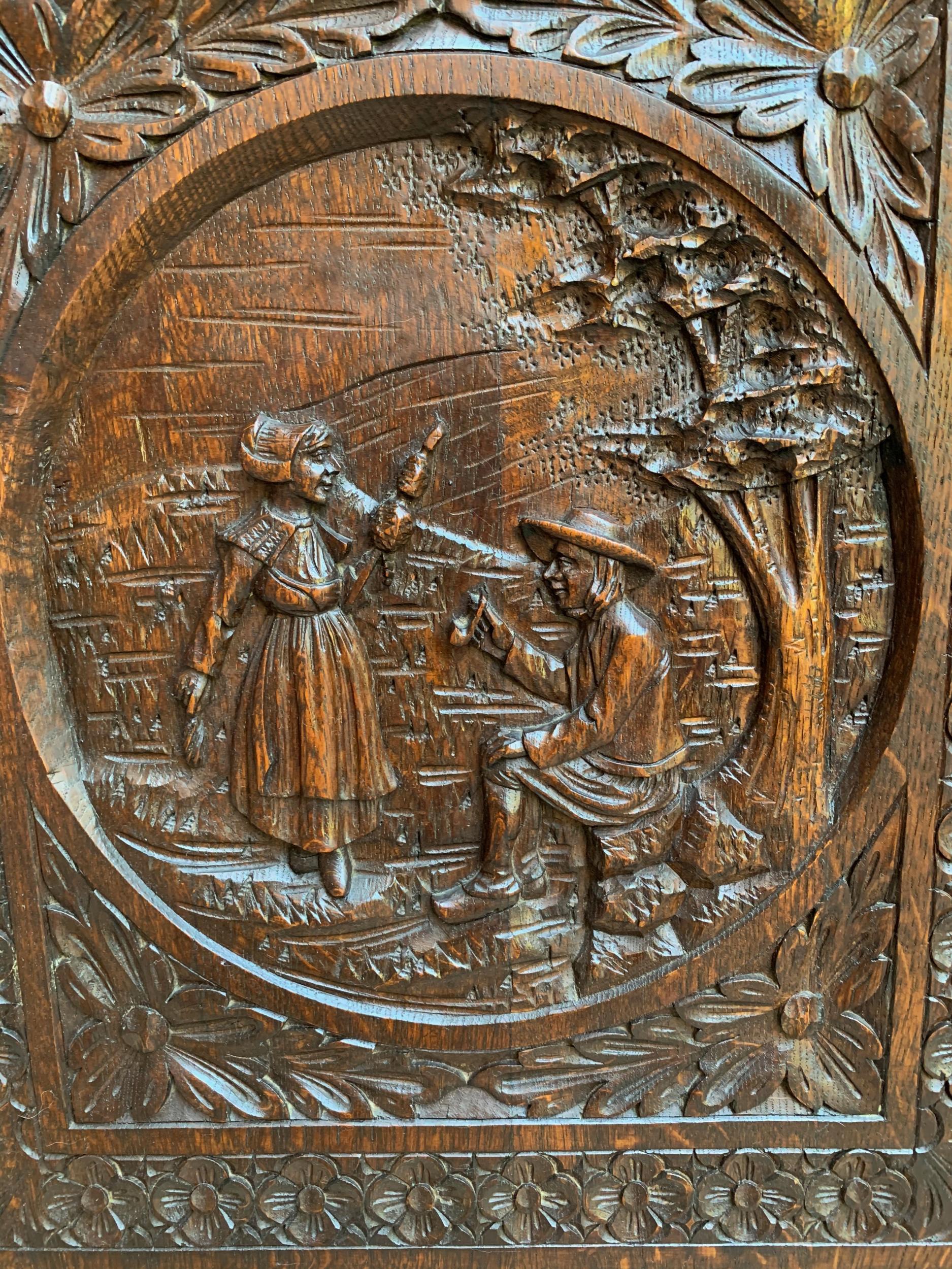 19th century Antique French Carved Oak Confiturier Jam Cabinet Breton Brittany 10