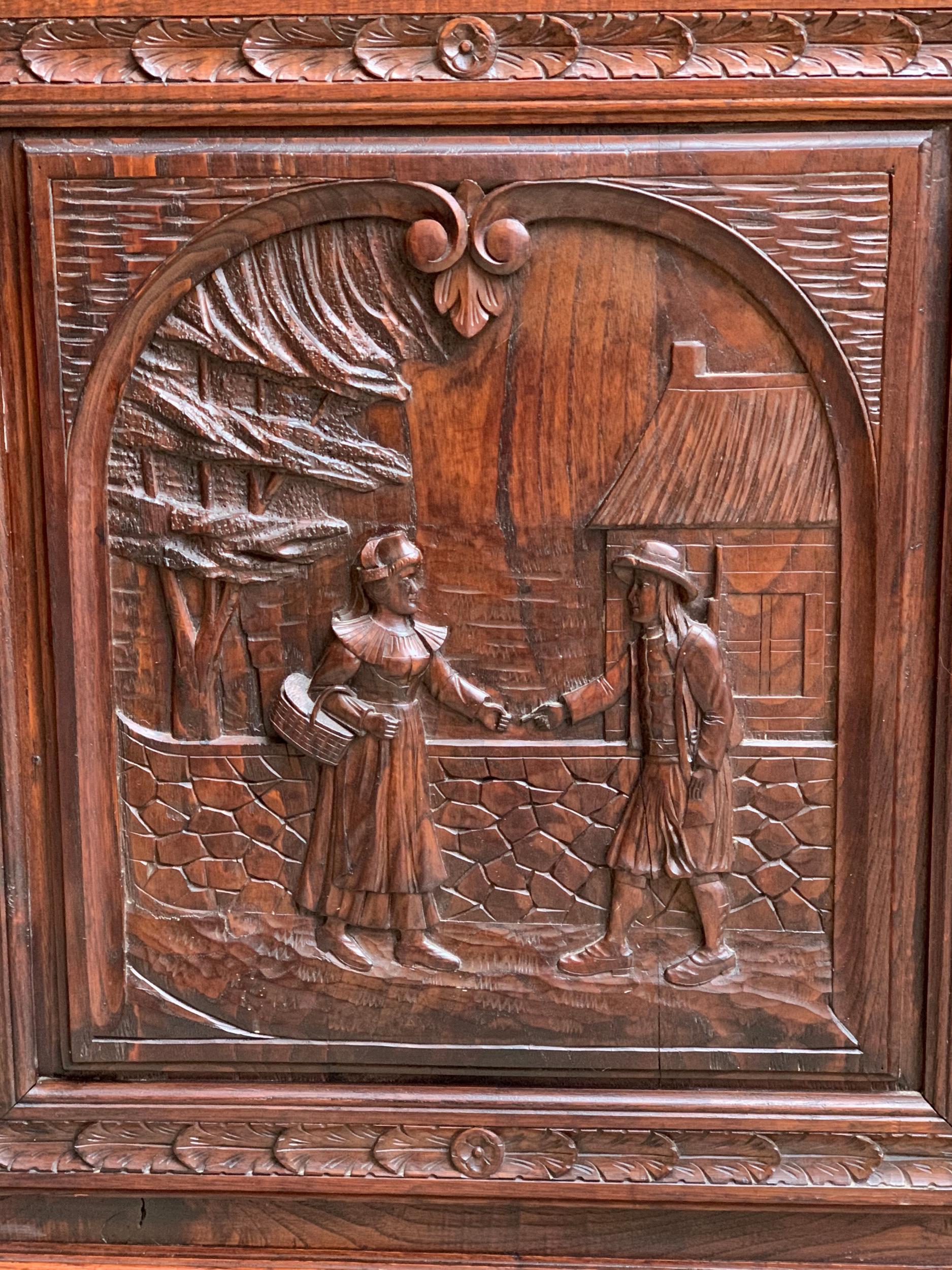 19th Century Antique French Carved Oak Confiturier Jam Cabinet Breton Brittany 11