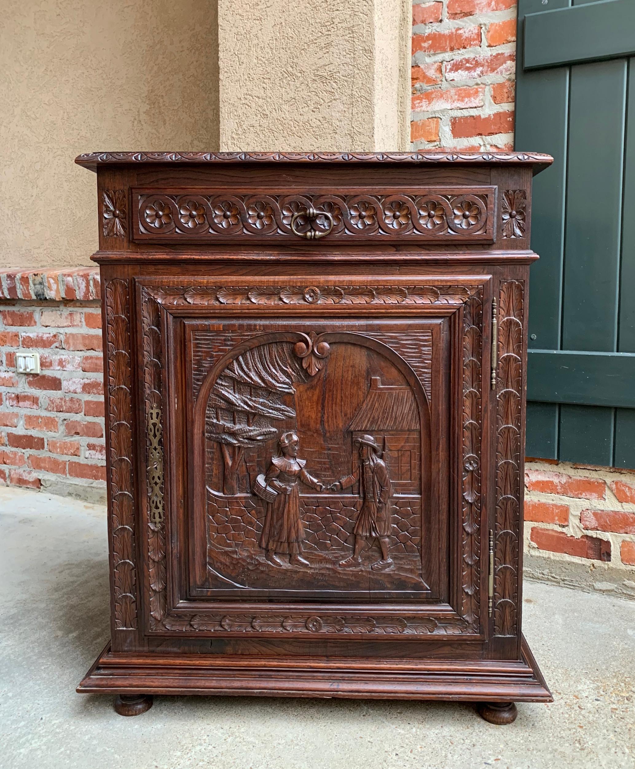 19th century antique French carved oak Confiturier Jam cabinet Breton Brittany 

~Direct from France~
~Ornately hand carved antique French ‘confiturier’ or jam cabinet~
~These cabinets are one of your most requested antiques, as they have so