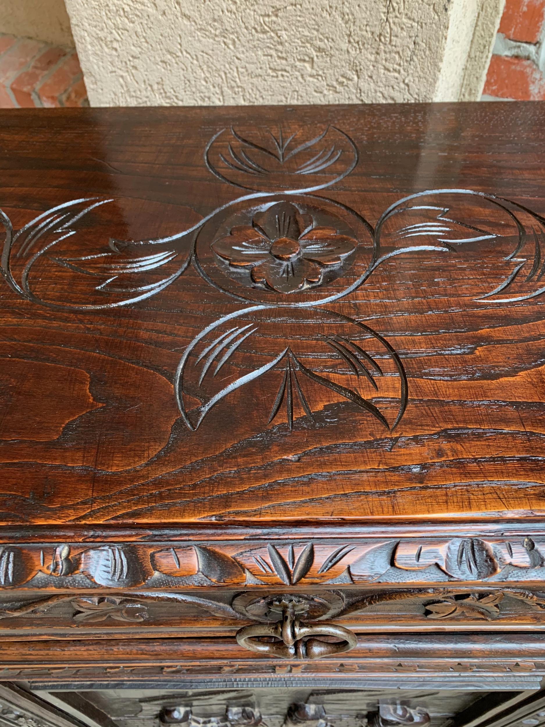 19th Century Antique French Carved Oak Confiturier Jam Cabinet Breton Brittany 15