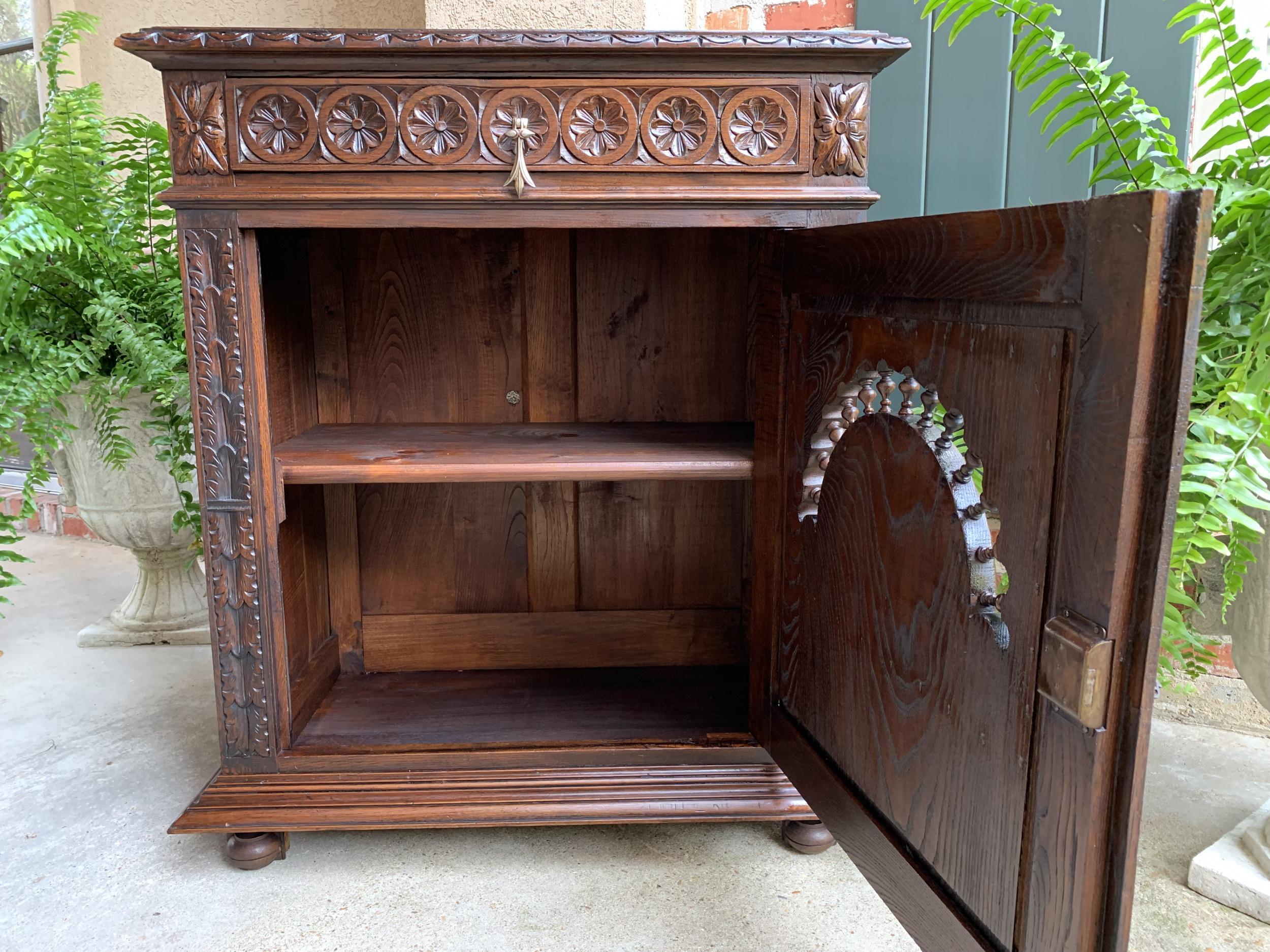 19th Century Antique French Carved Oak Confiturier Wine Cabinet Breton Brittany 7