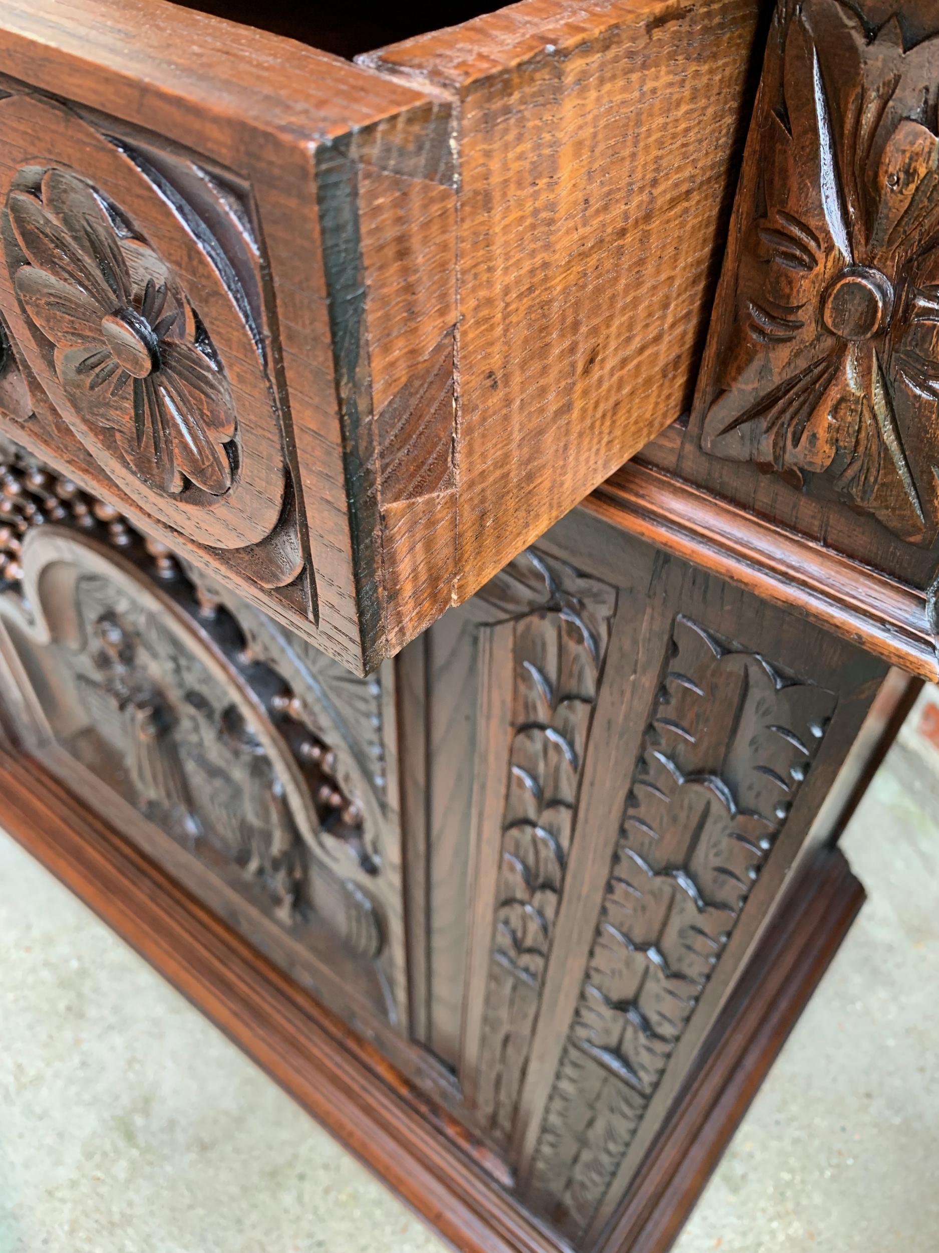 19th Century Antique French Carved Oak Confiturier Wine Cabinet Breton Brittany 16