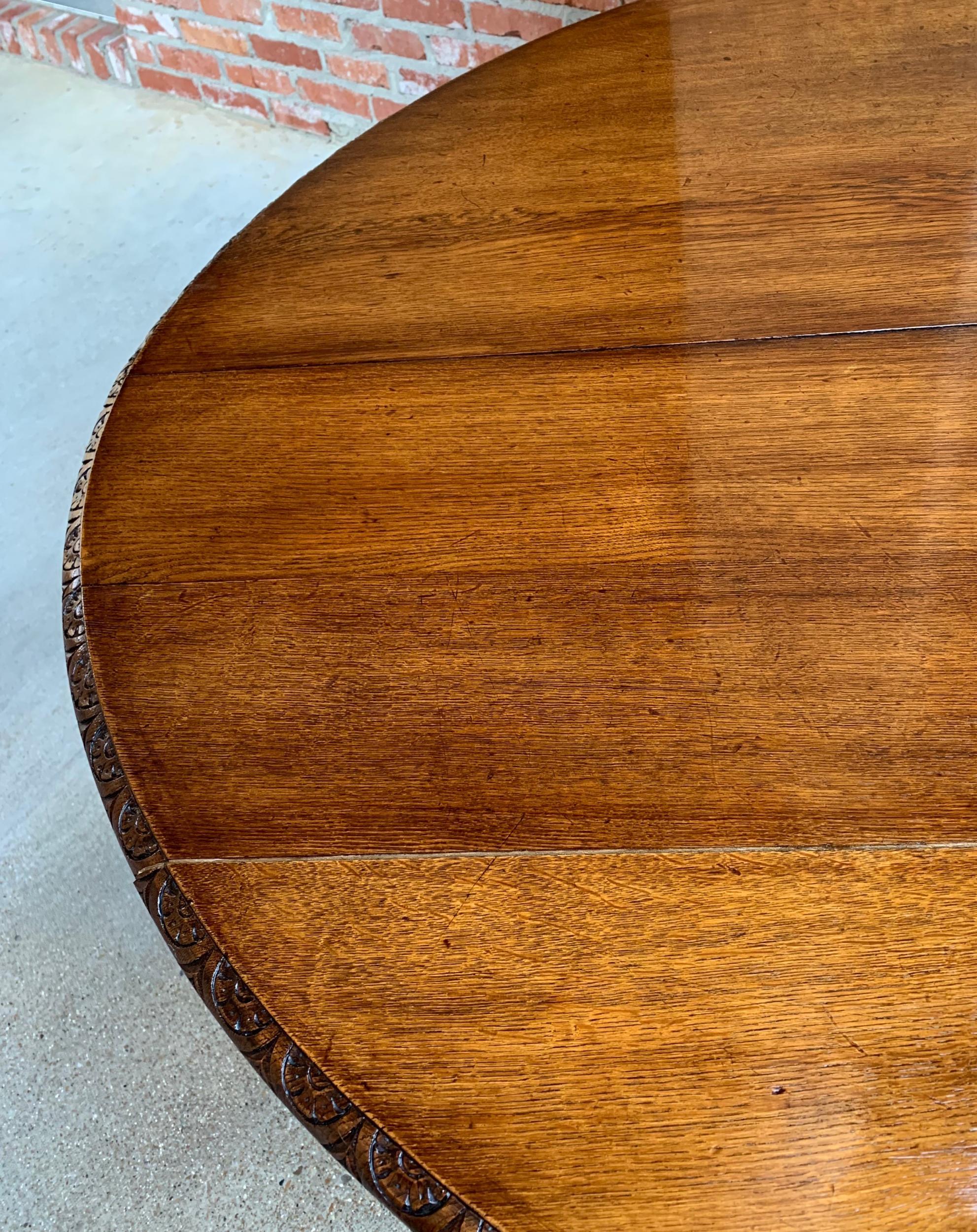 19th Century Antique French Carved Oak Oval Dining Table Renaissance Louis XIV 8