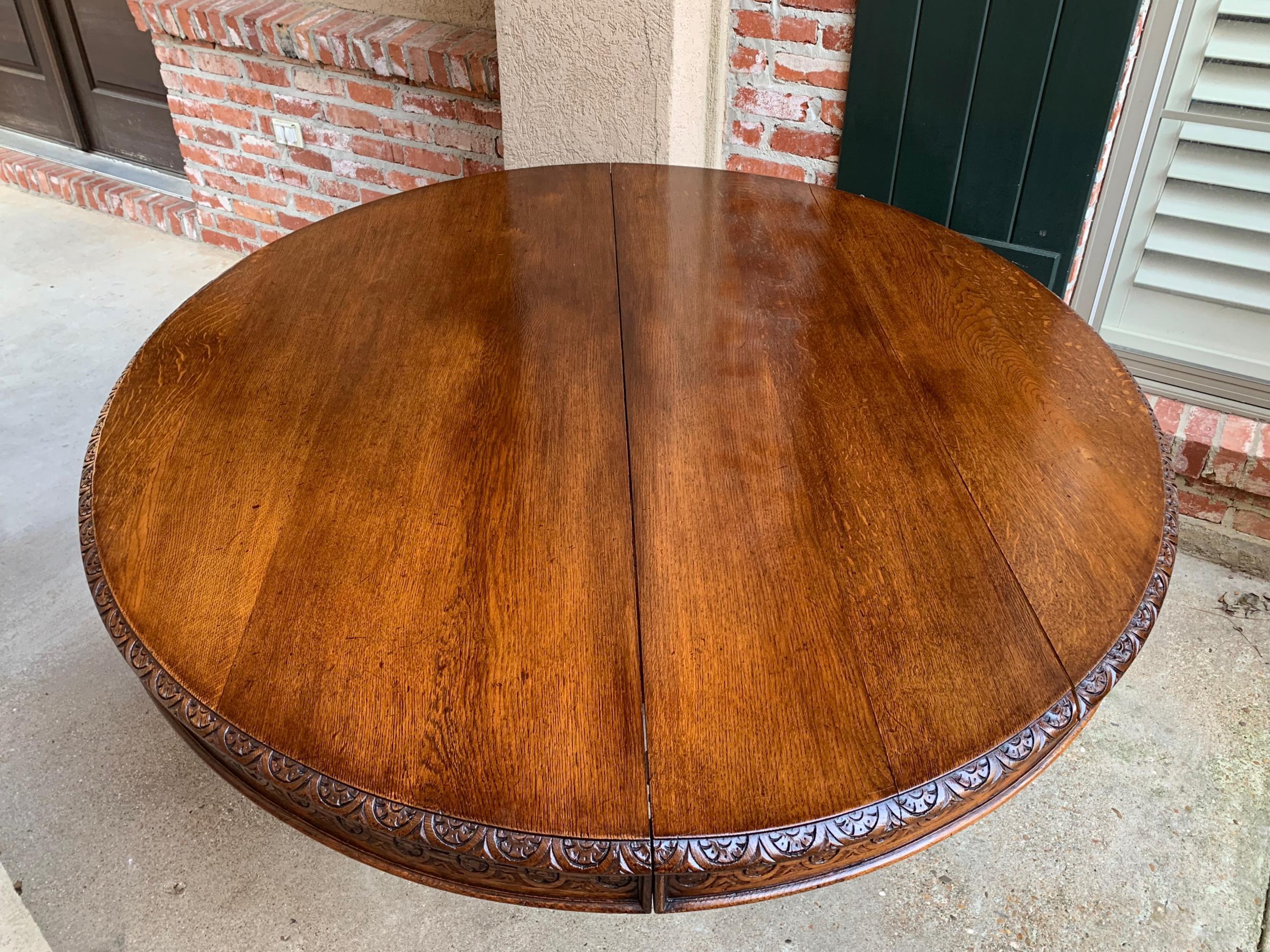 19th Century Antique French Carved Oak Oval Dining Table Renaissance Louis XIV 16
