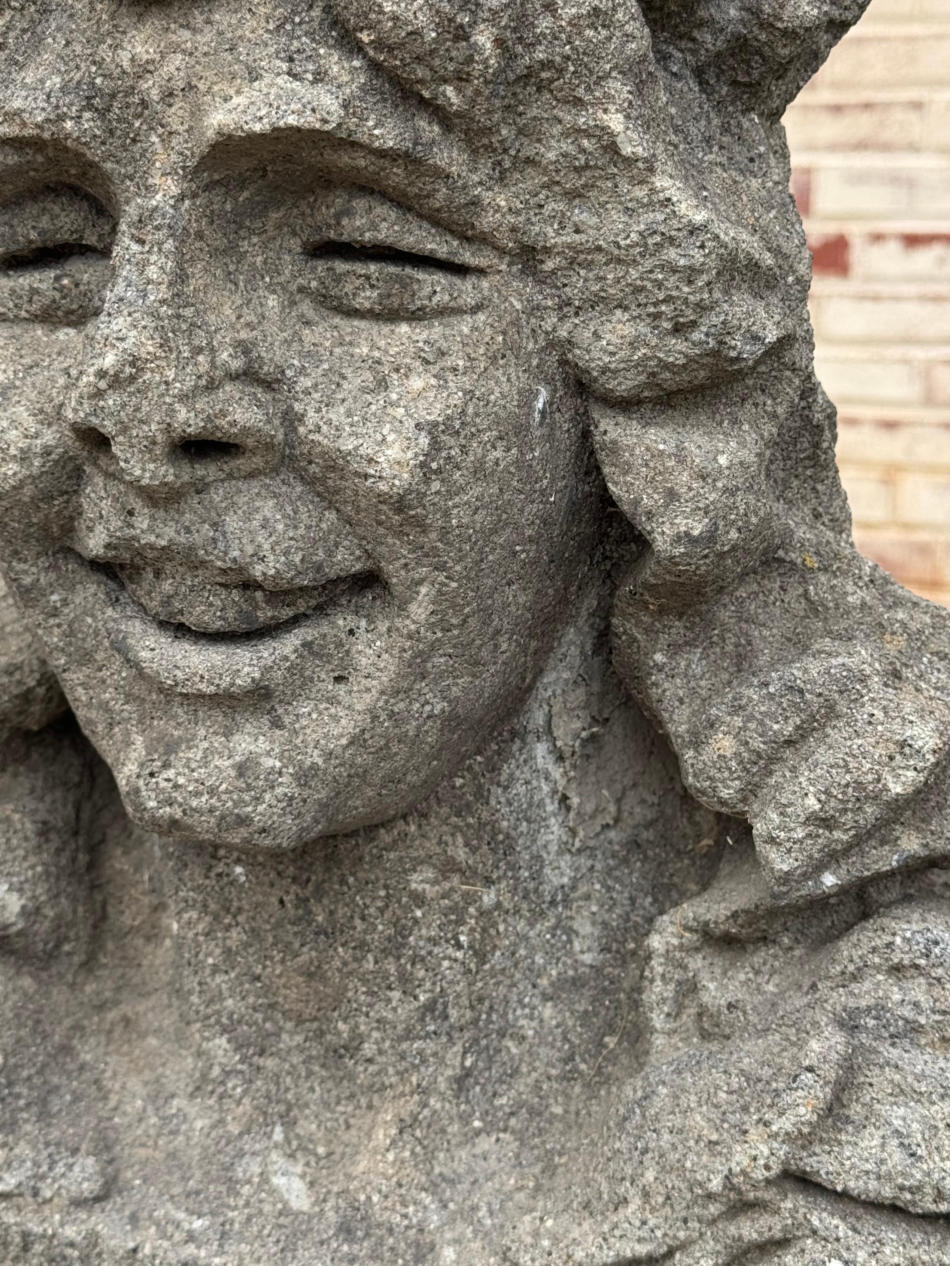Siglo XIX Antique French Busto femenino tallado en piedra arenisca Escultura de jardín Estatua en venta 10