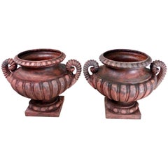 19th Century Used French Cast Iron Planters Jardinières Urns