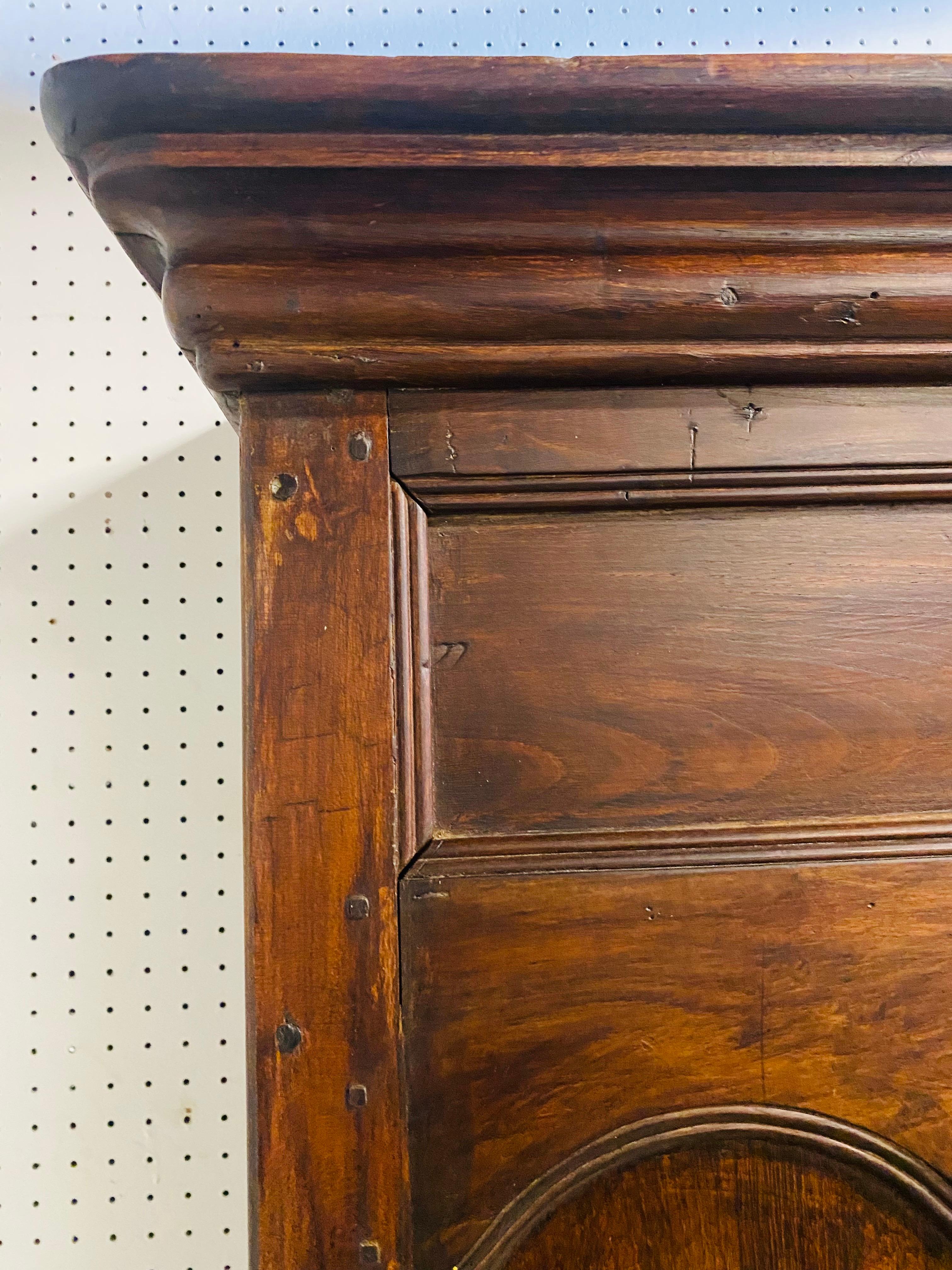 19th century antique French country hand carved cabinet For Sale 2